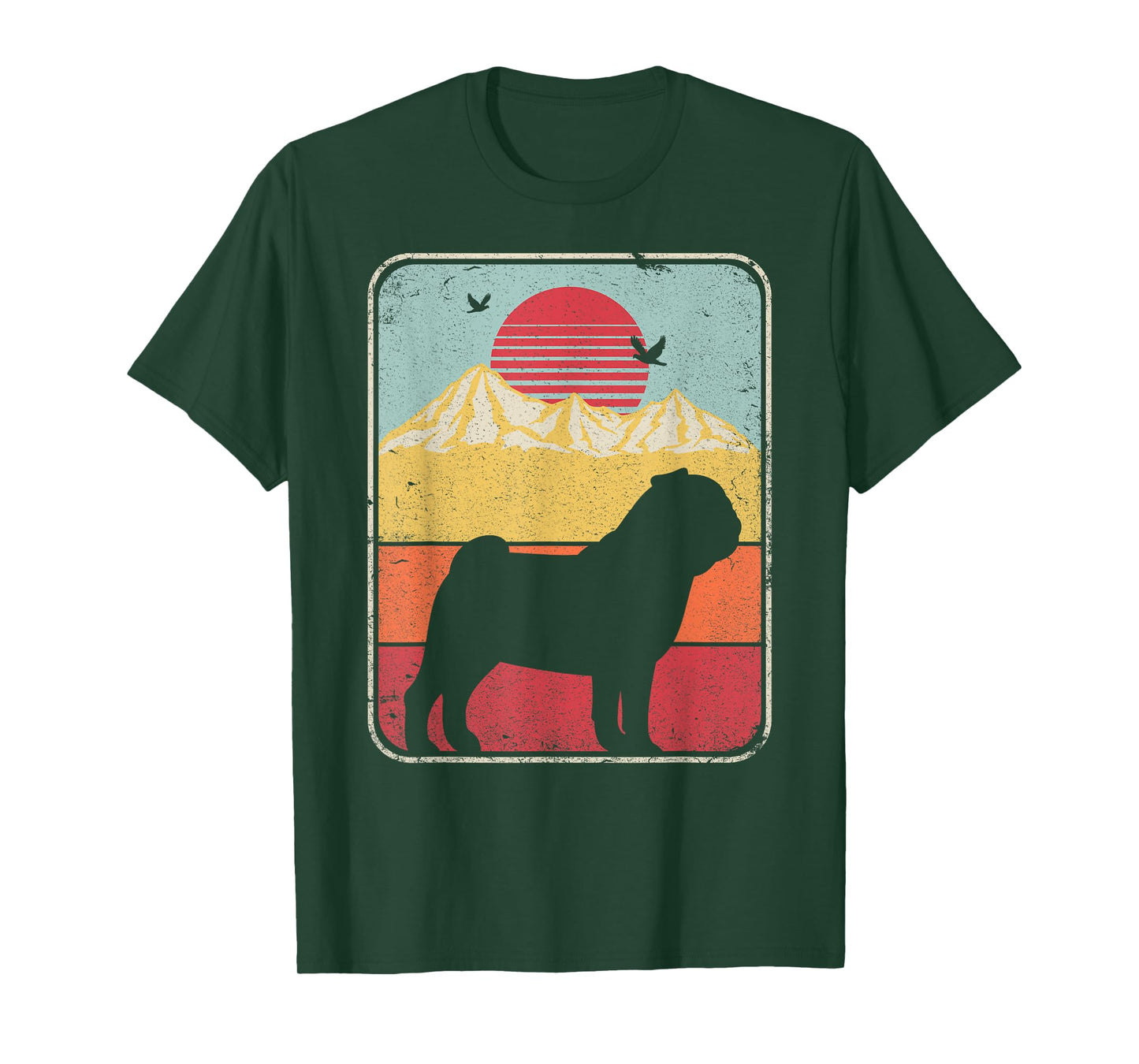 Pug Shirt. Retro Style T-Shirt