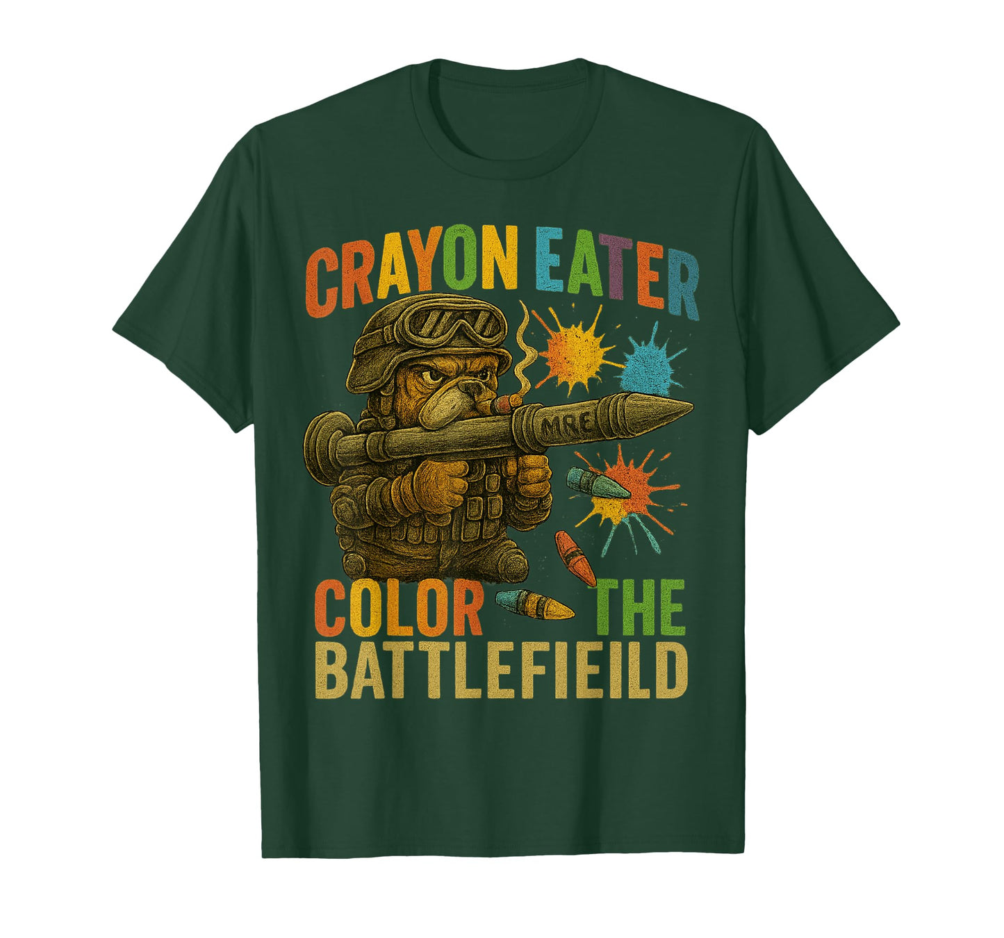 Crayon Eater Proud Military Corps Grunt Soldier Bulldog MRE T-Shirt
