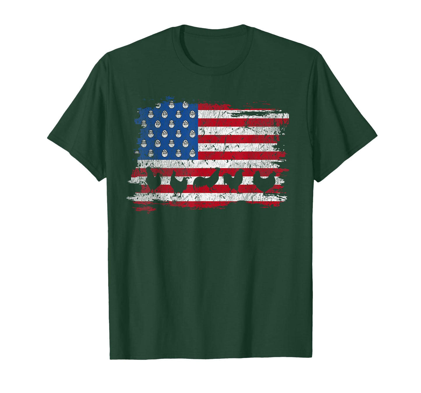 American Flag Chicken 4th Of July Farmer Farming Patriotic T-Shirt