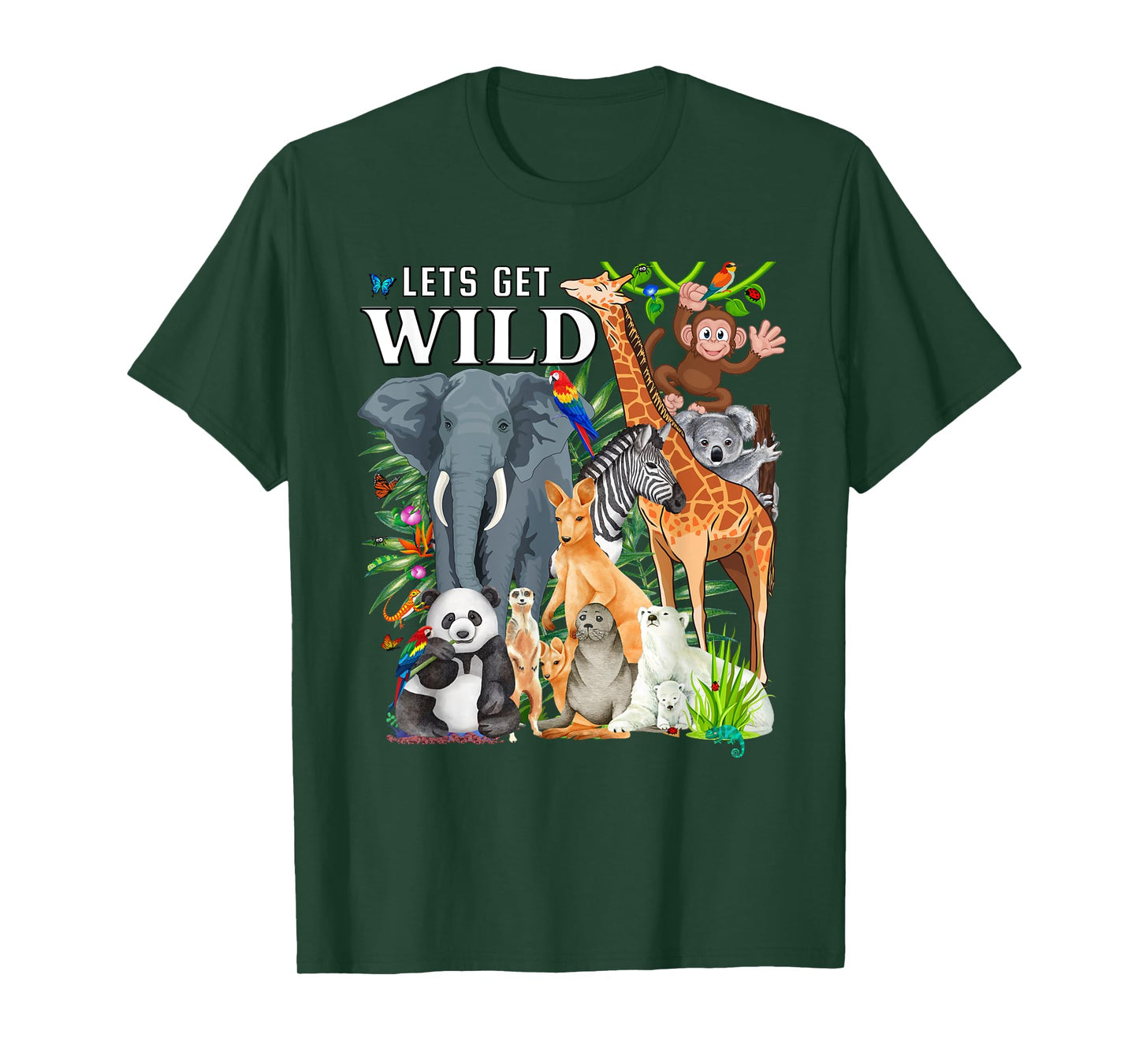 Let's Get Wild Zoo Animals Safari Party A Day At The Zoo T-Shirt