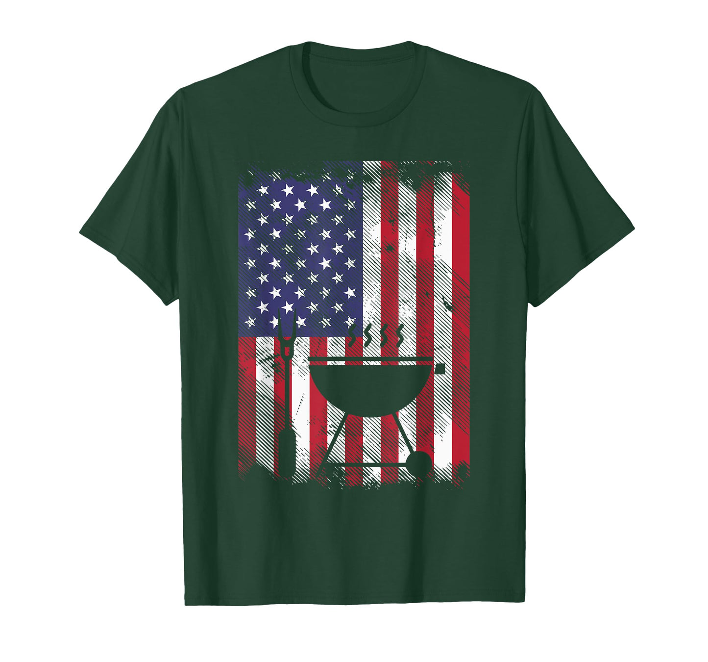 American Flag Bbq Grill Vintage Grilling Smoking Patriotic T-Shirt for Women Men