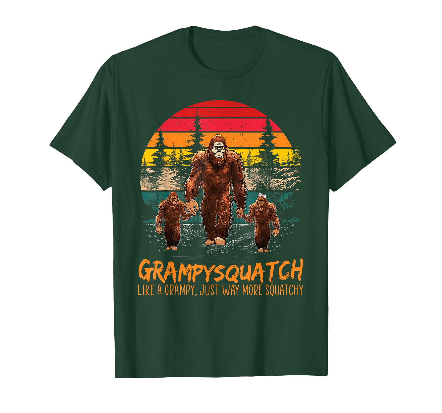Grampy Squatch Like A Grandpa Just Way More Squatchy Retro T-Shirt