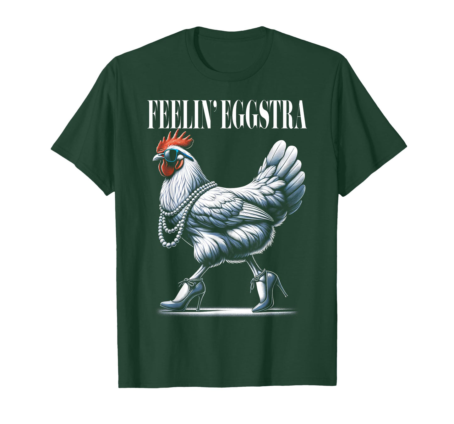 Chicken Funny Feelin' Eggstra Graphic Women Chicken Lover T-Shirt