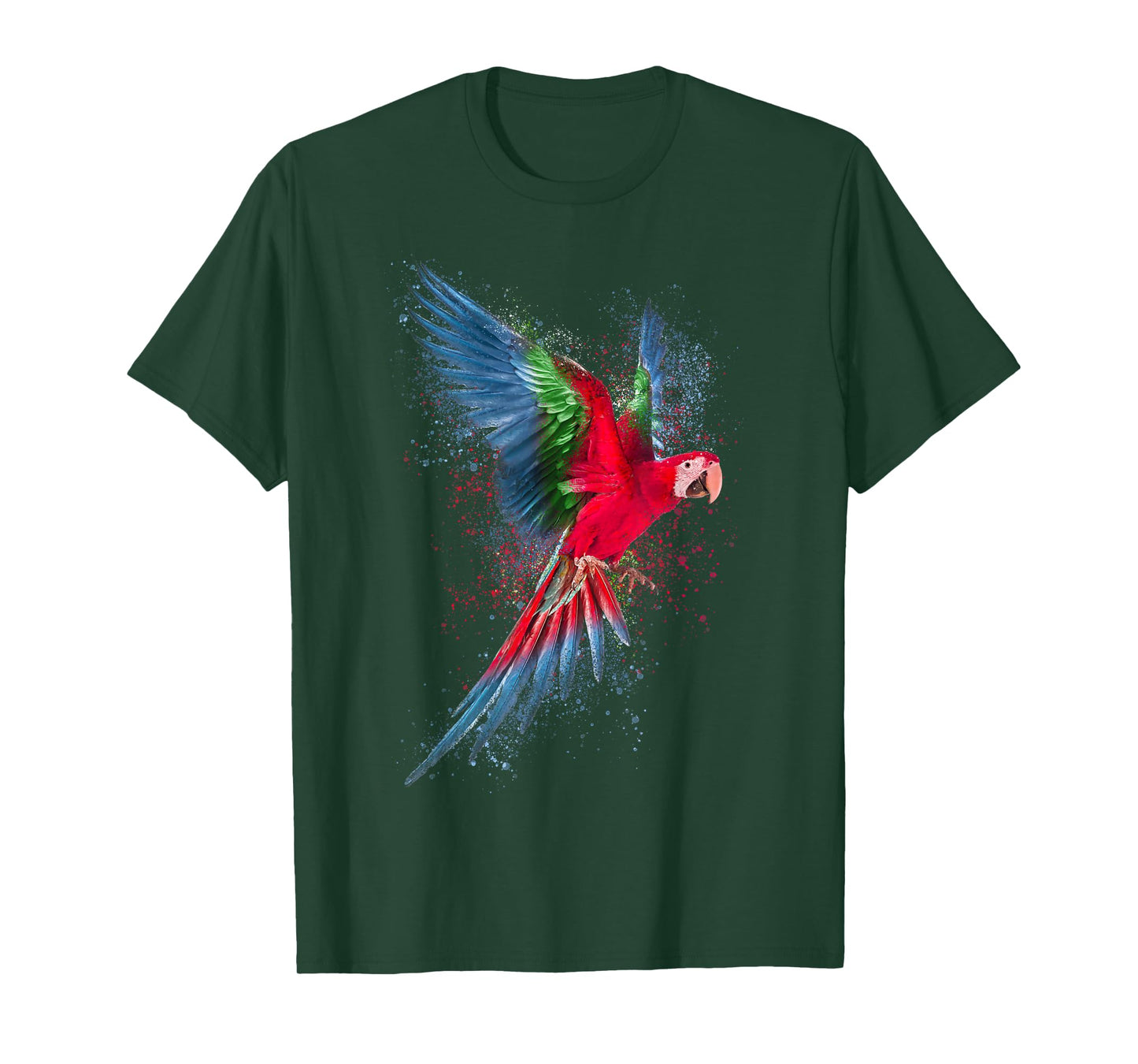Parrot Colourful Art Animal Bird Motif T-Shirt