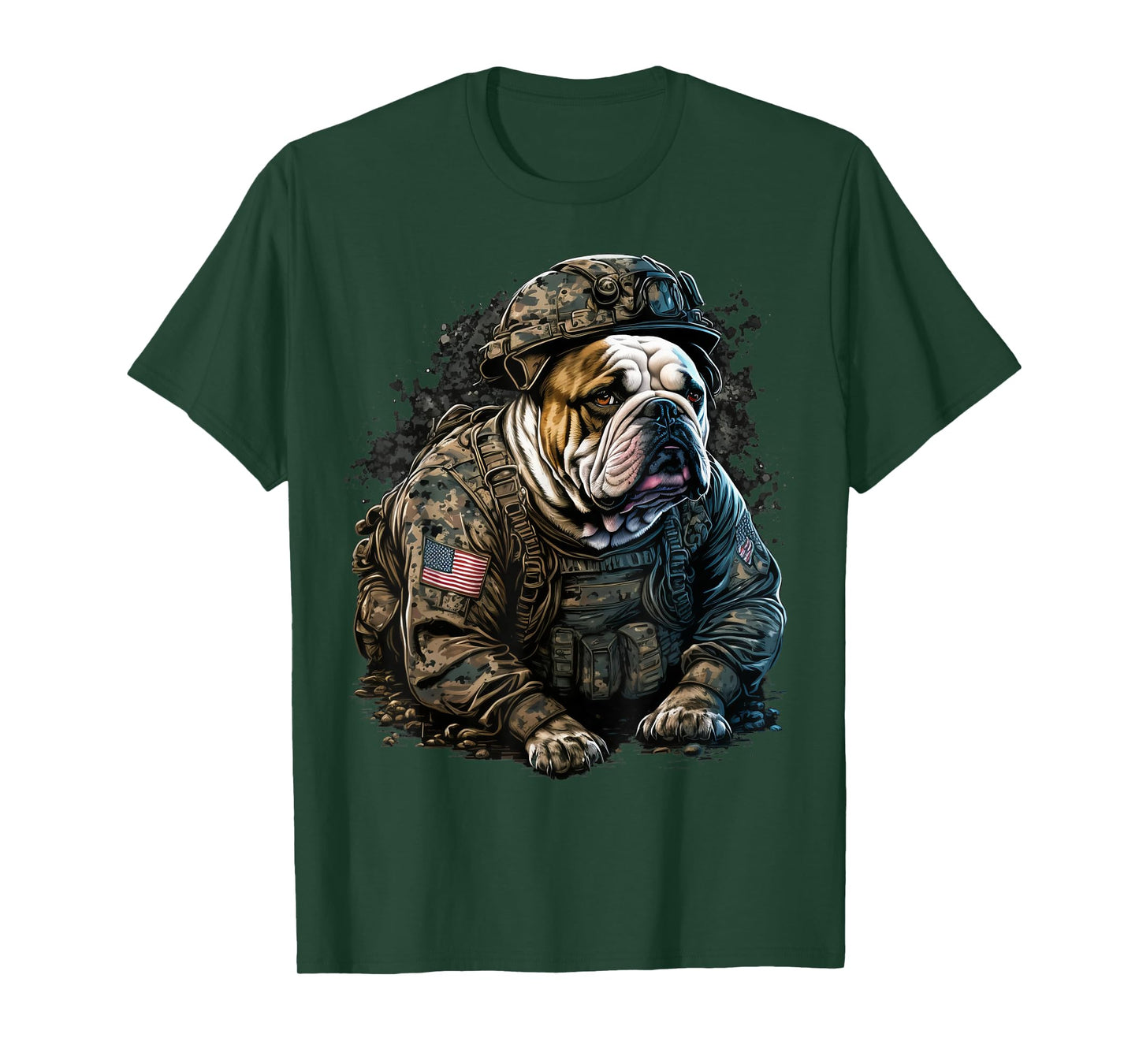 Soldier Bulldog Army Military Bulldog T-Shirt