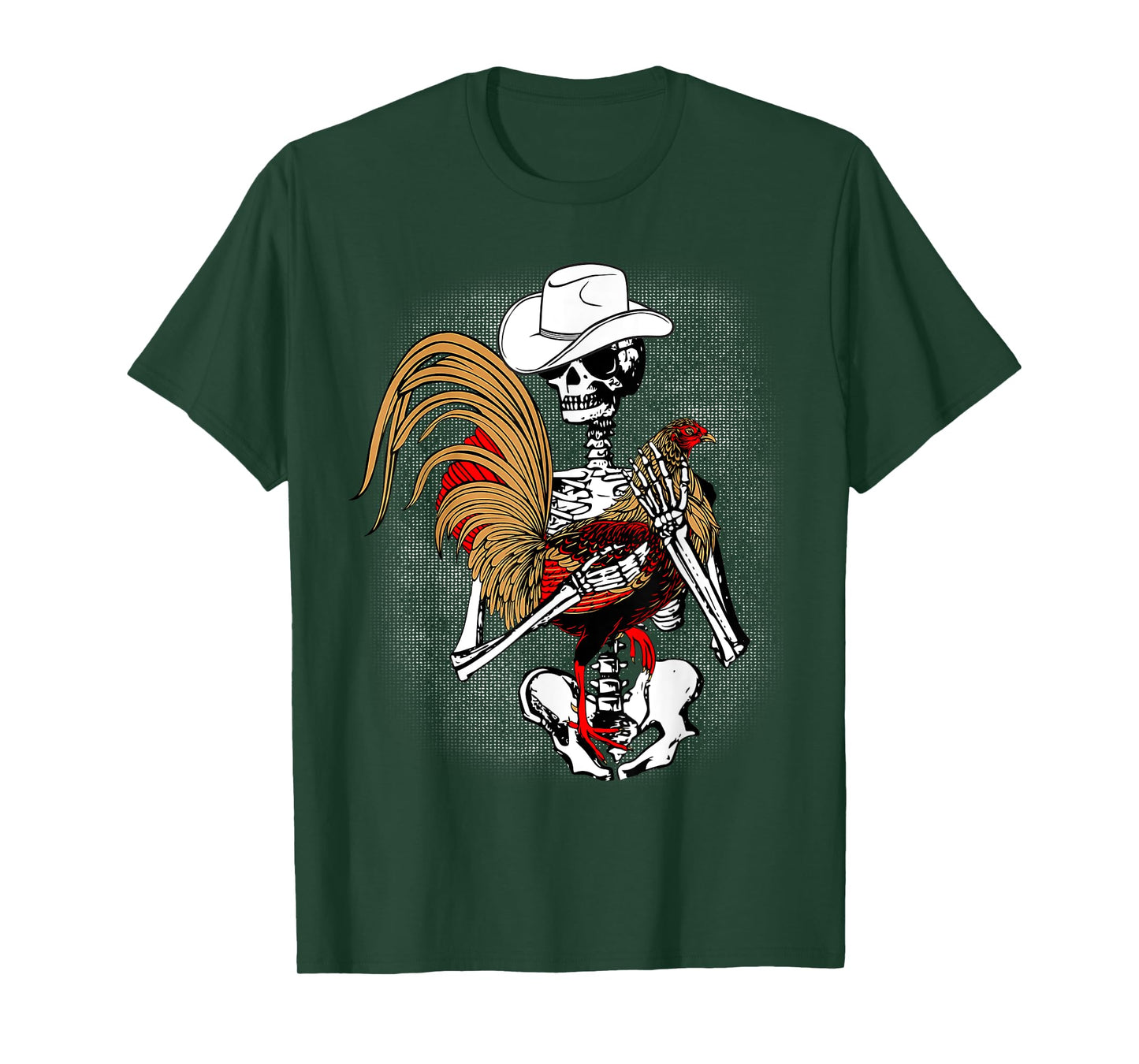 Funny Gallero Red Rooster Chicken Skeleton T-Shirt