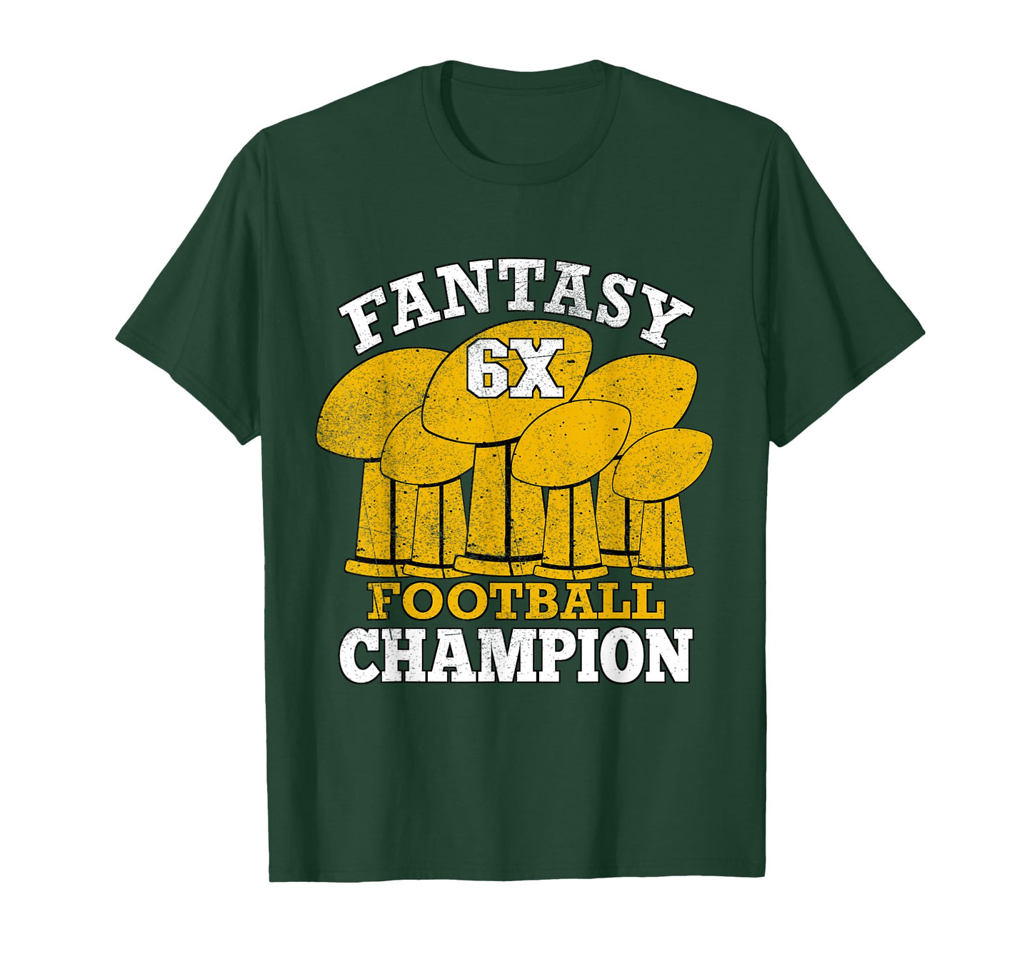 Fantasy Football 6x Champion Six Time Champ Fantasy Winner T-Shirt