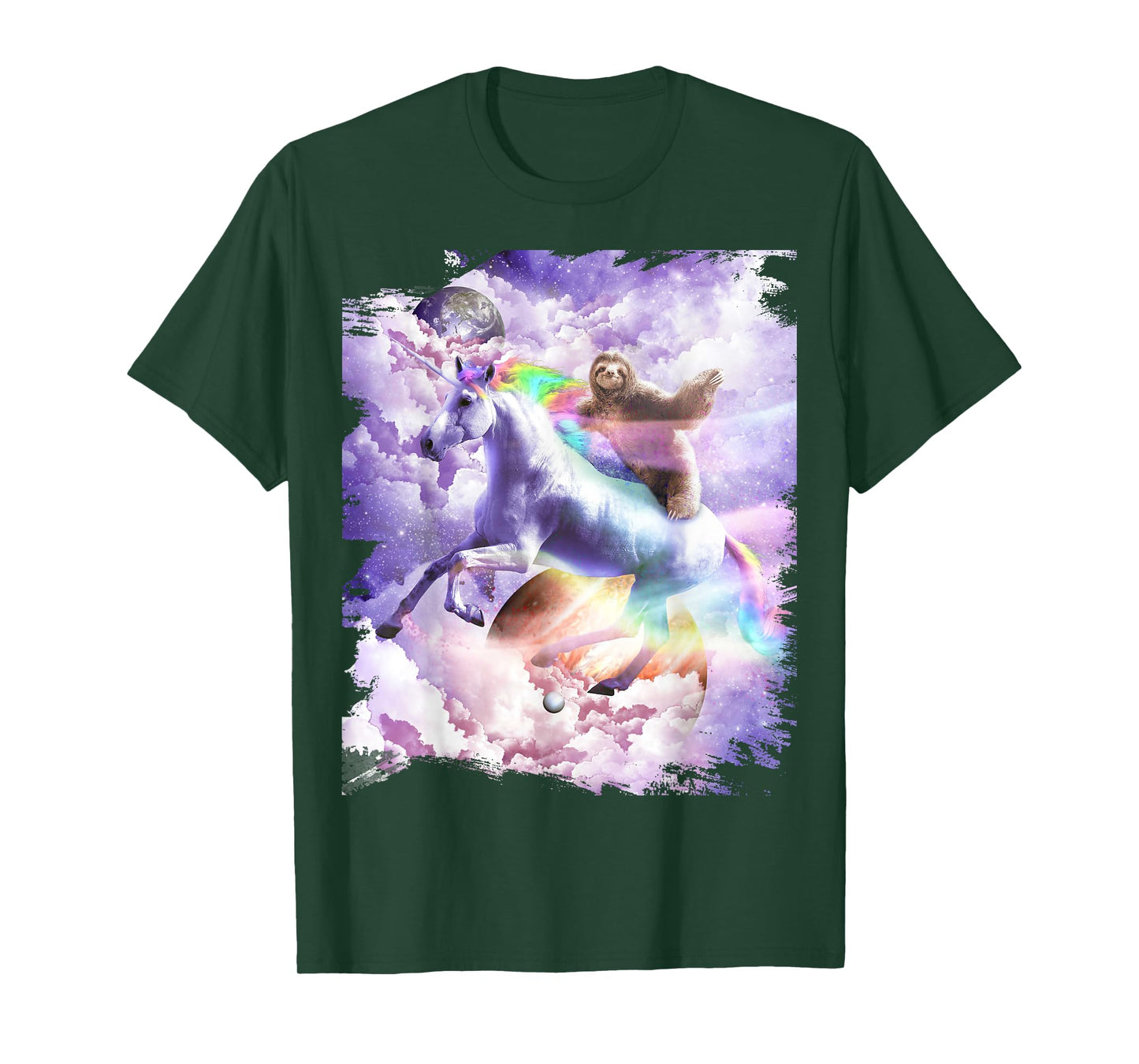 Space Sloth Riding On Unicorn T-Shirt