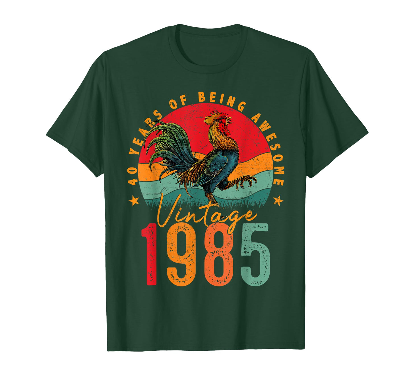 40 Year Old Gifts Vintage 1985 Chicken 40th Birthday Mens T-Shirt