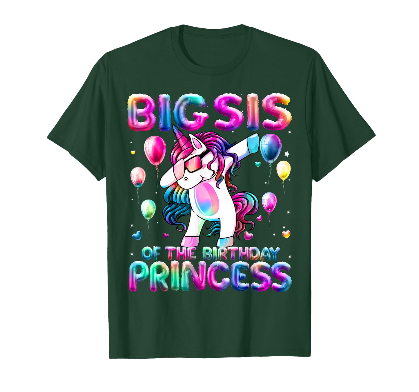 Sister of the Birthday Princess Girl Dabbing Unicorn Sister T-Shirt