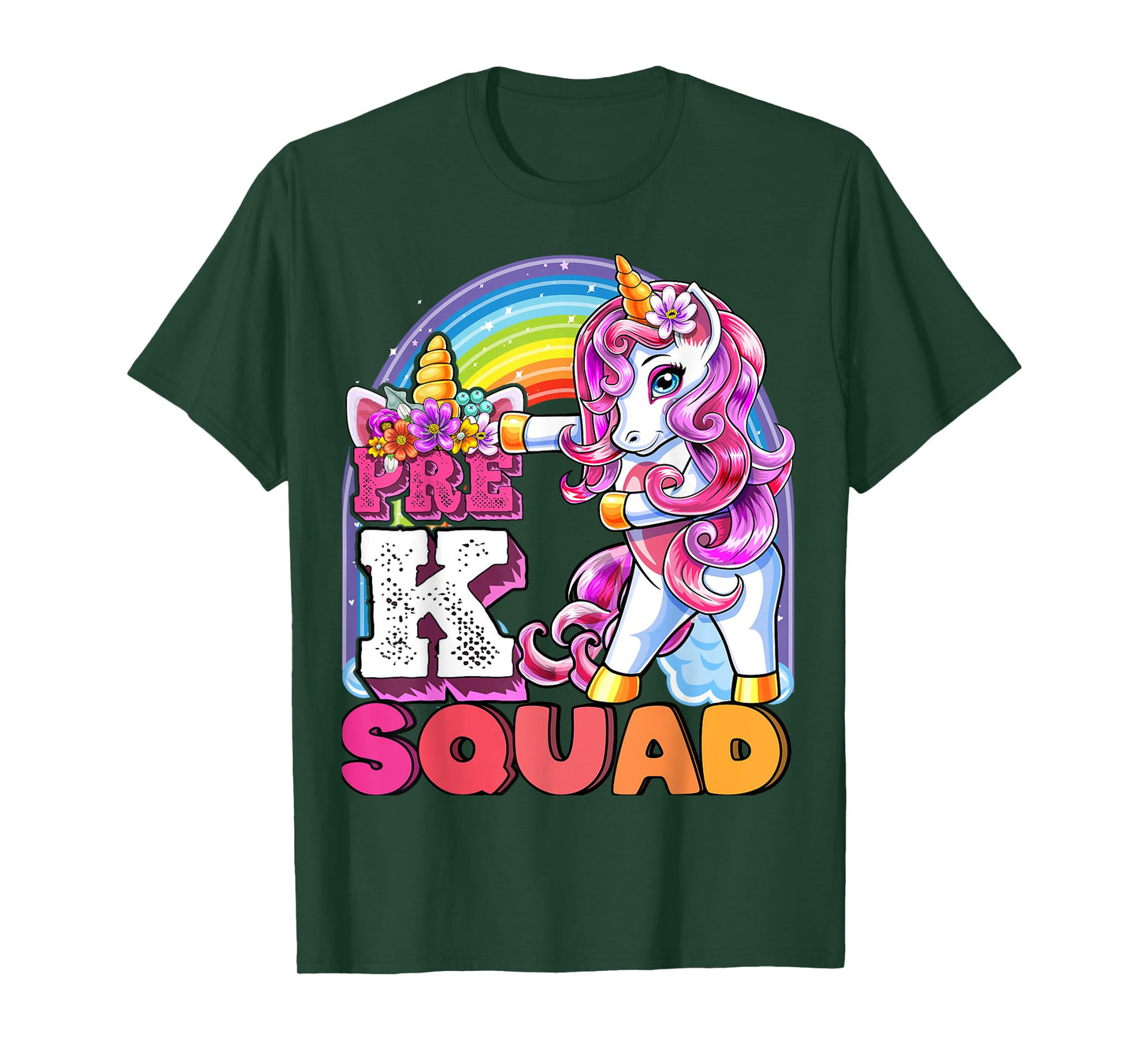 Pre-K Squad Flossing Unicorn Back to School Girls Gift T-Shirt