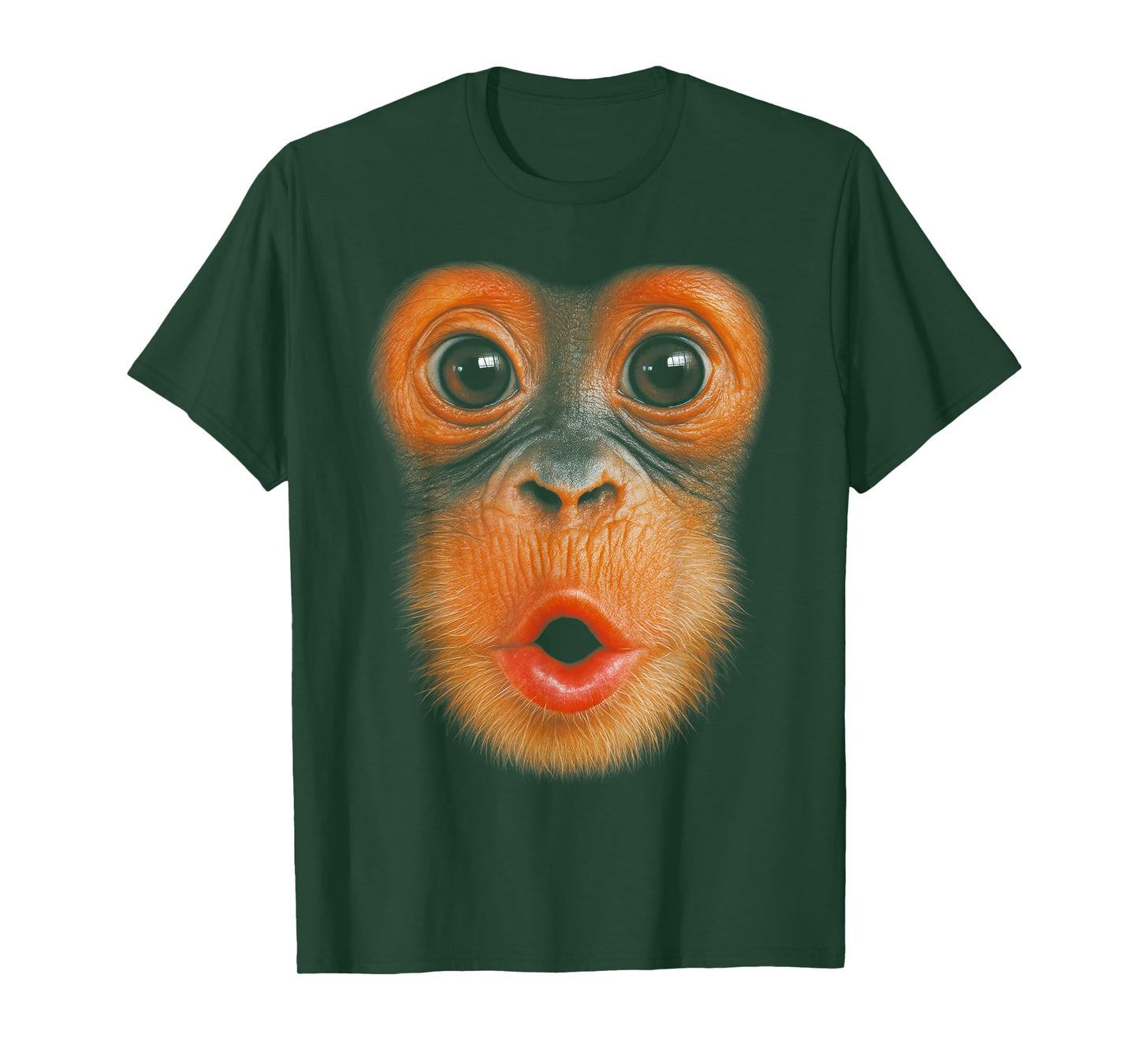 HUGvyn Monkey Blowing Face Monkey Halloween Costume Outfit T-Shirt