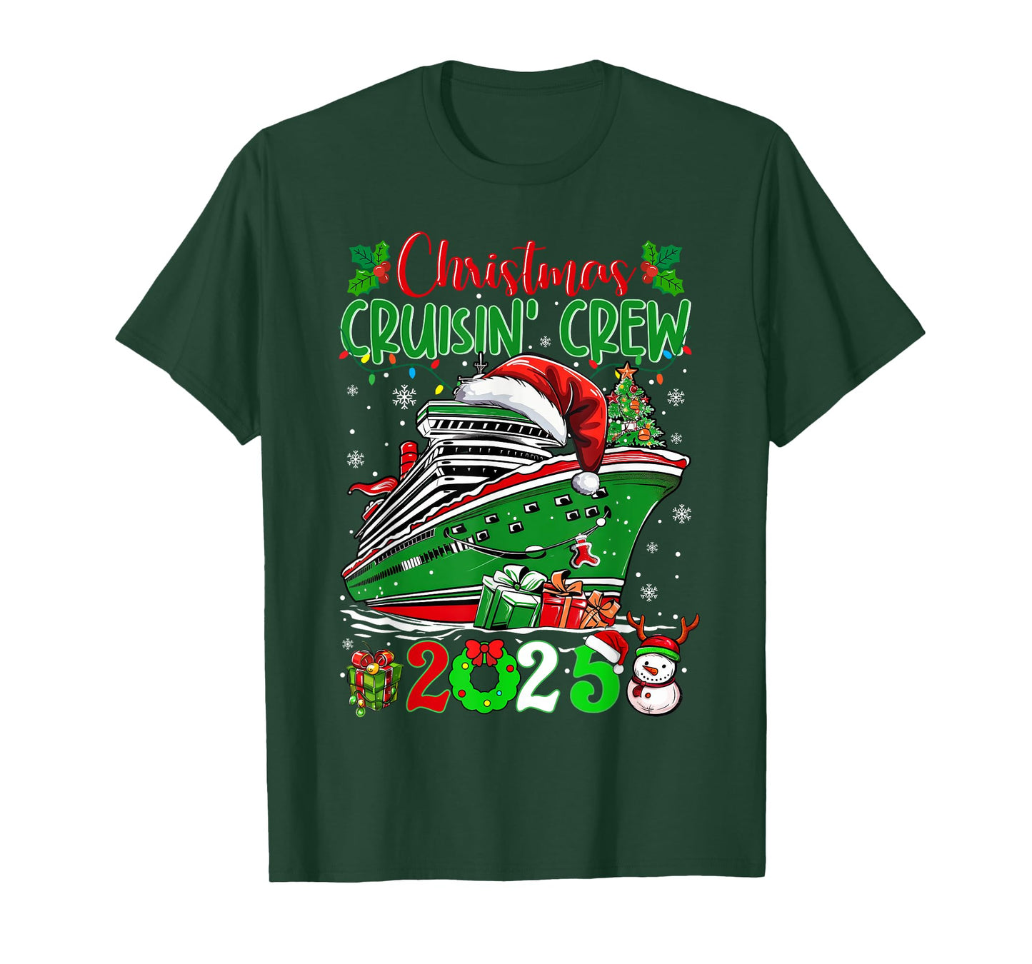 Christmas Cruisin Crew 2025 Matching Family Cruise Holiday T-Shirt