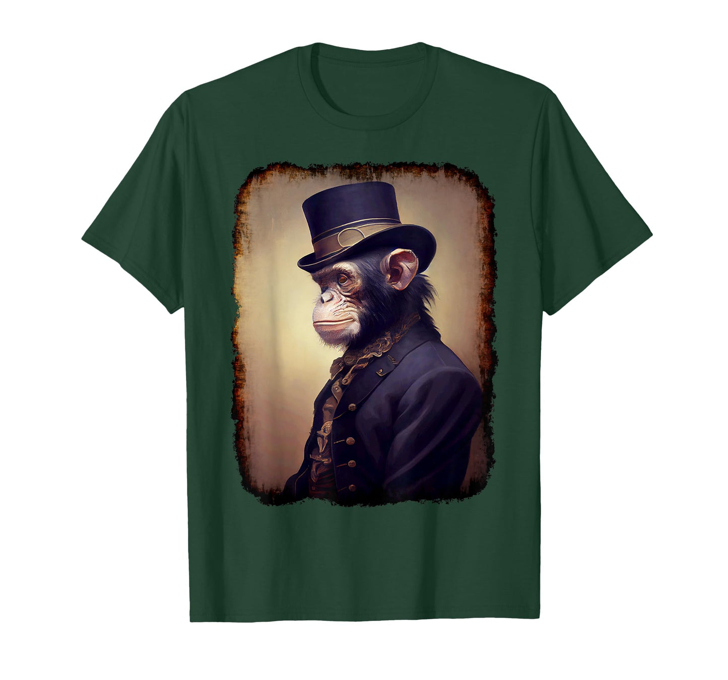 Victorian Style Portrait Of A Chimpanzee, Steampunk, Monkey T-Shirt