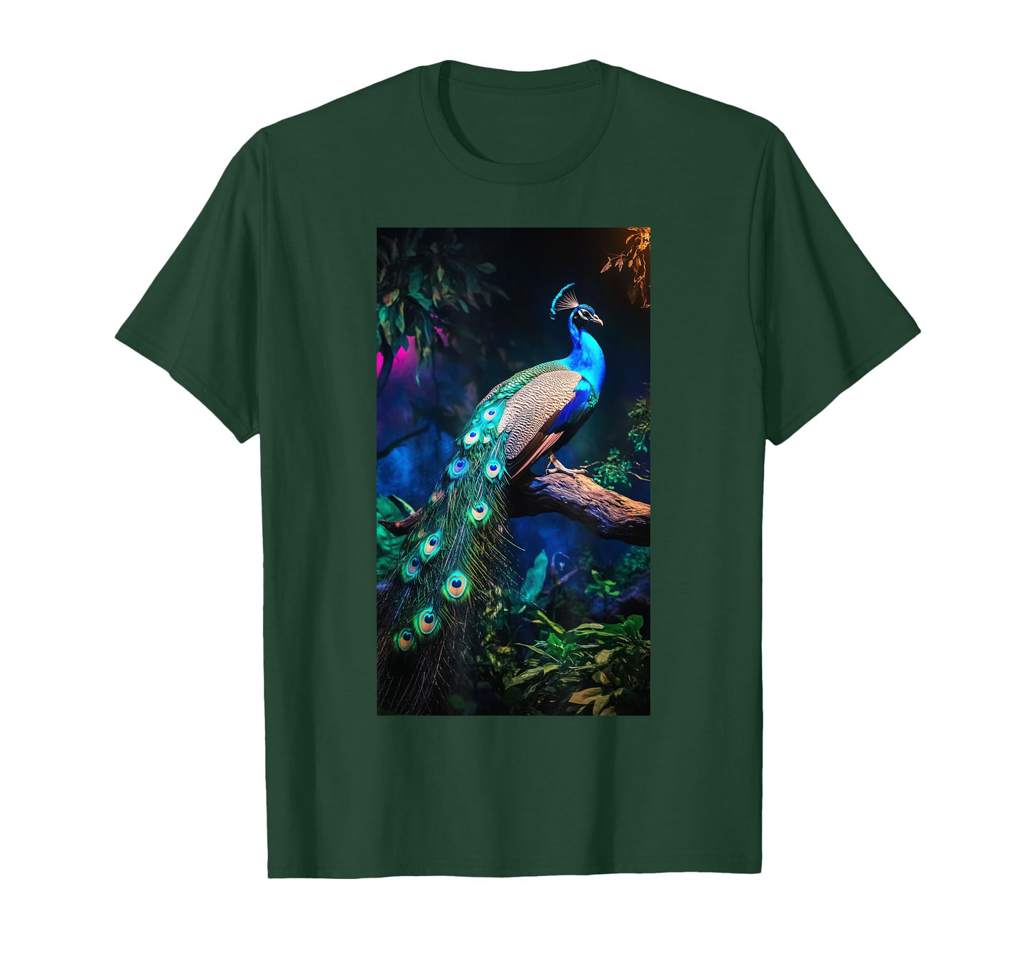 Peacock Branch Colorful Wildlife Nature lover T-Shirt