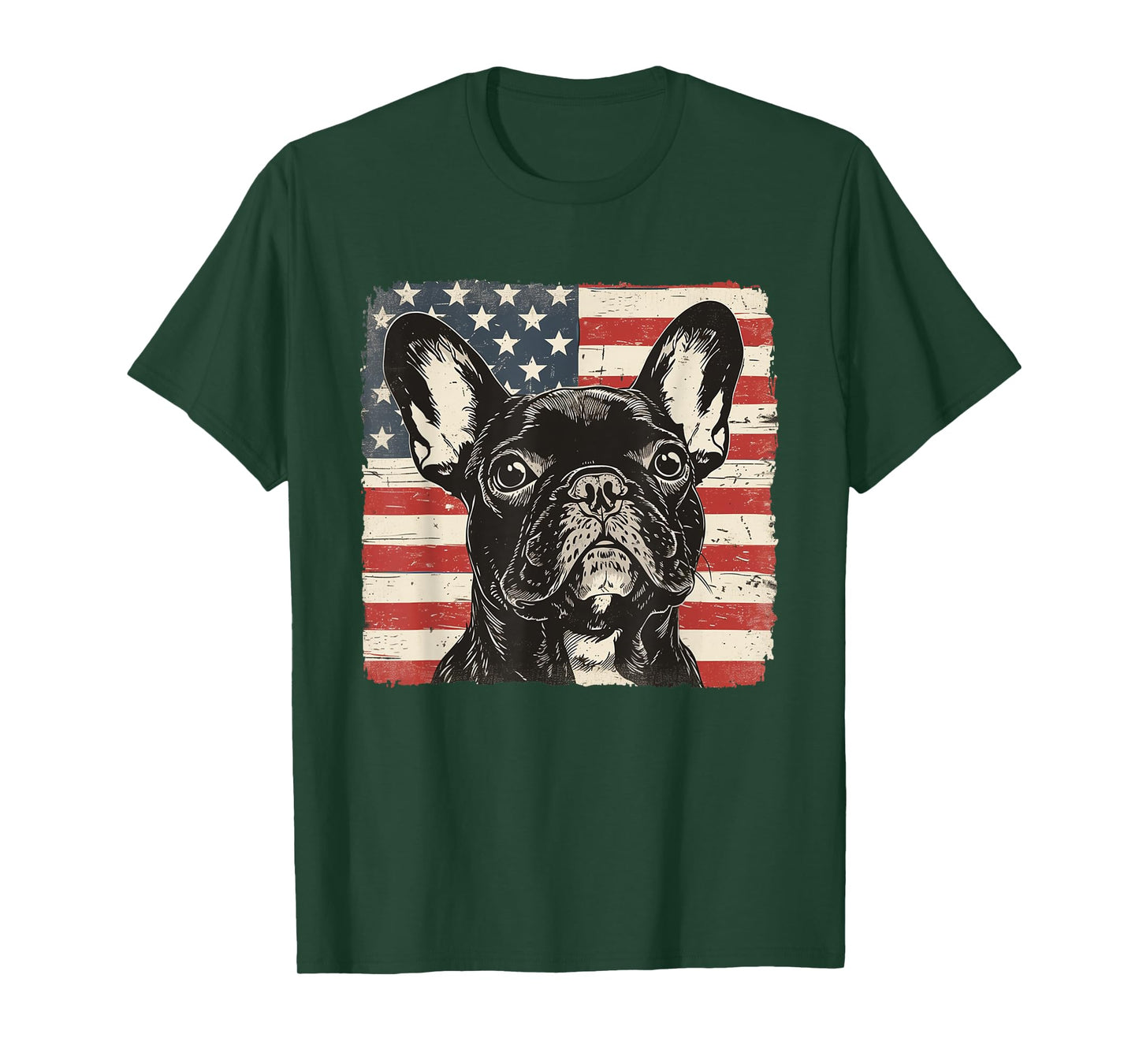 French Bulldog Dog Pop Art USA Flag Shirt July 4th Men Women T-Shirt