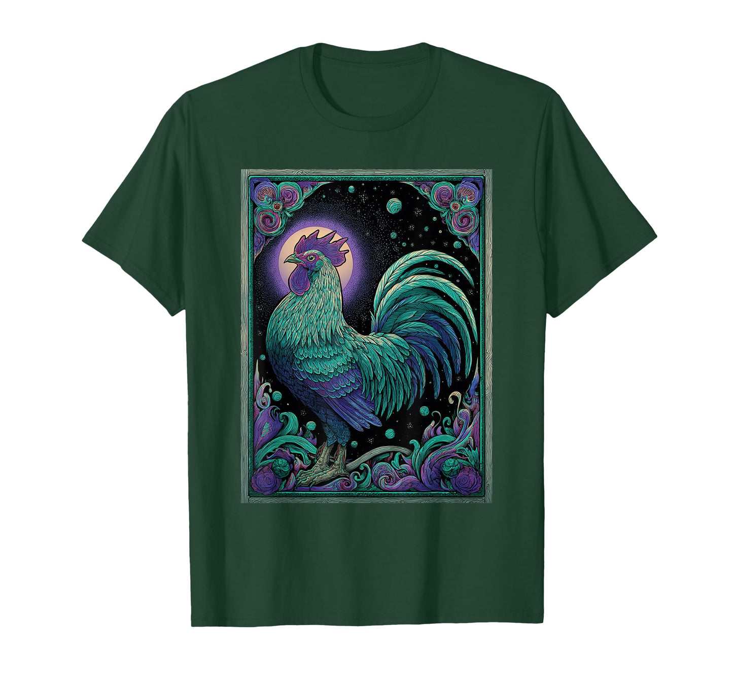 Galactic Rooster Psychedelic Chicken Space T-Shirt