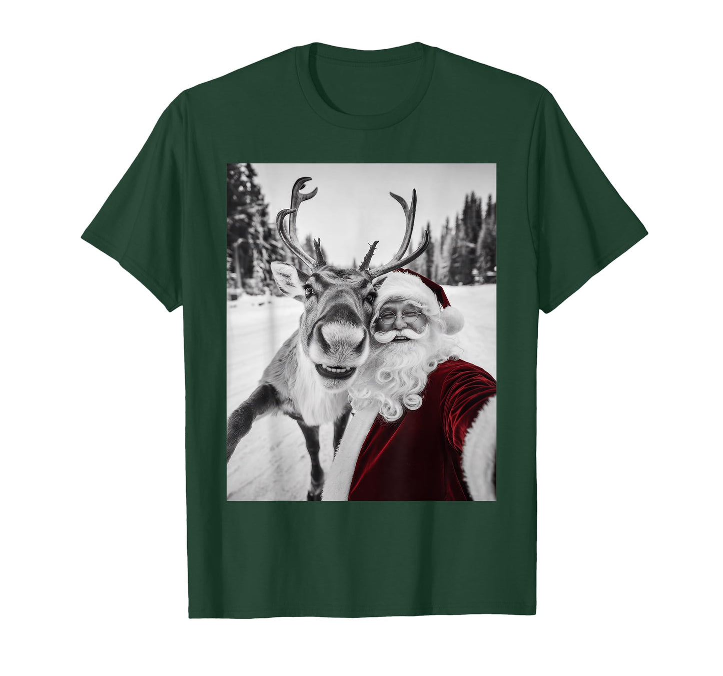 Reindeer Selfie Christmas Party Selfie Funny Reindeer Xmas T-Shirt