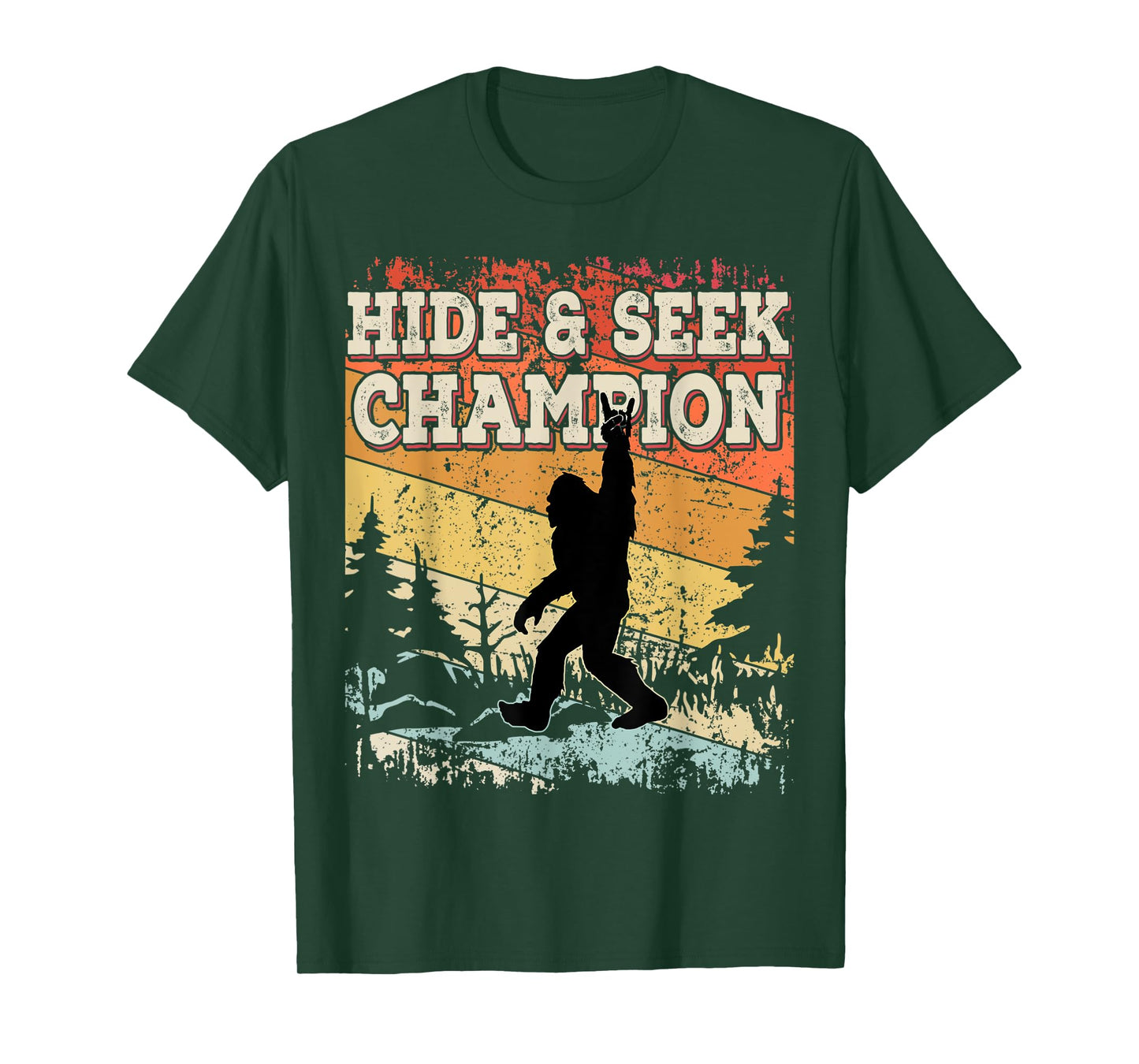 Retro Bigfoot Tee Hide And Seek Champion Vintage Distressed T-Shirt