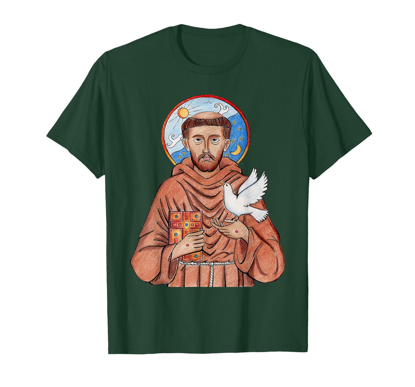 St Francis of Assisi Art Patron Saint of Animals Catholic T-Shirt