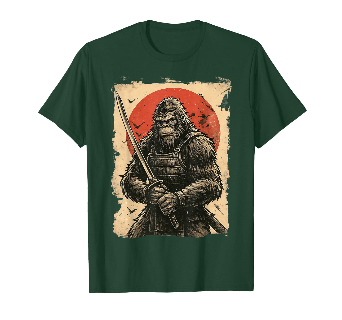 Bigfoot Samurai Japanese Sword Sasquatch T-Shirt