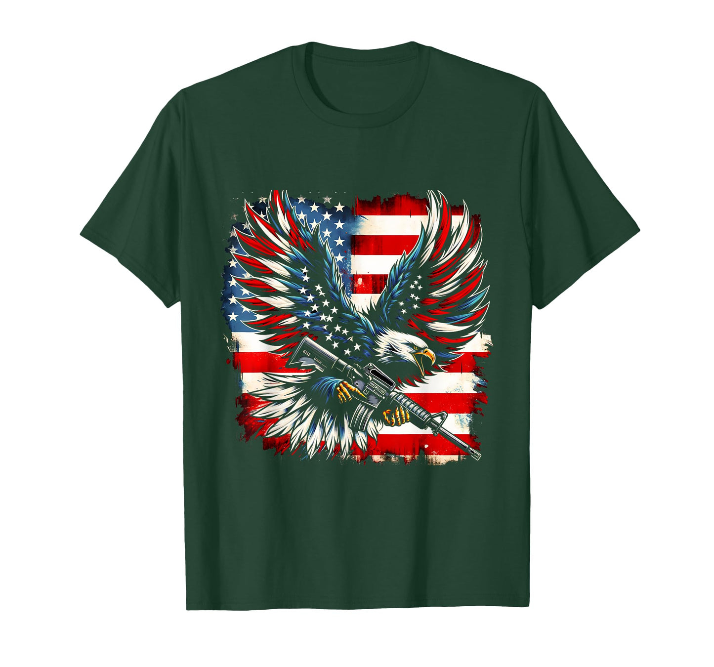 American Flag Eagle with Rifle T-Shirt