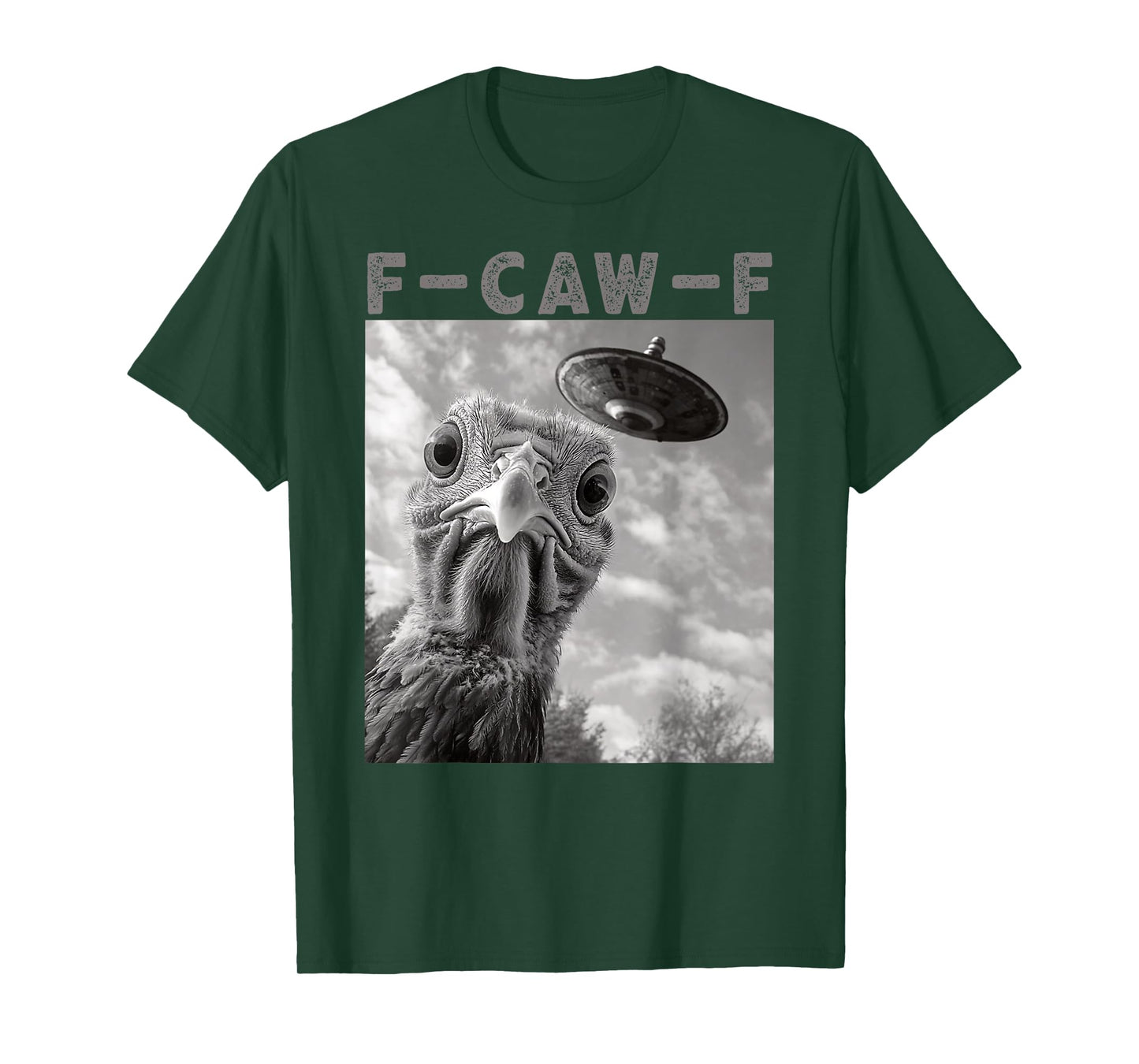 Funny F-Caw-F Chicken Selfie UFO FCAWF Turkey Thanksgiving T-Shirt