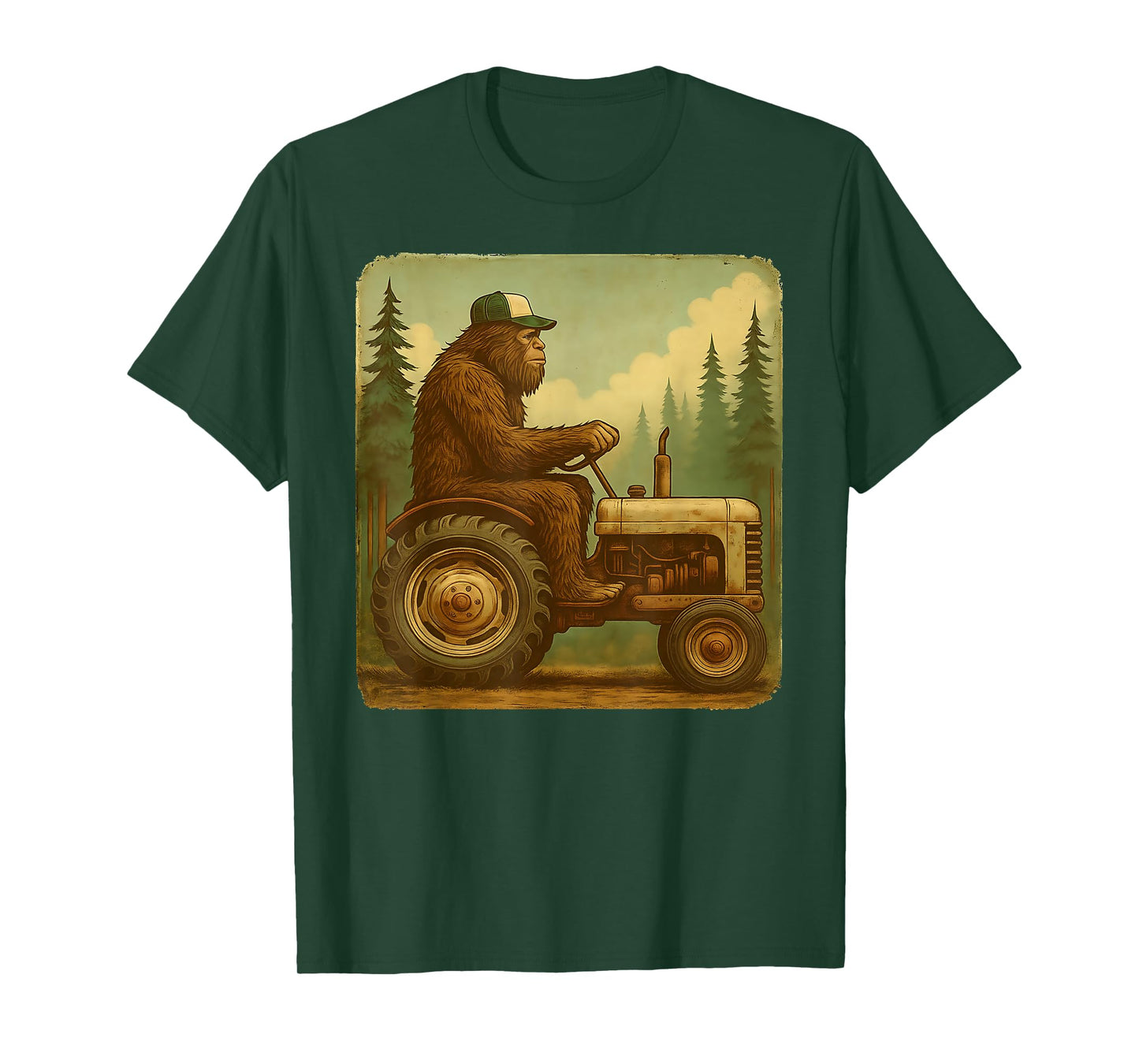 Bigfoot Tractor Farmer Design for Men Farming Farm Dad T-Shirt