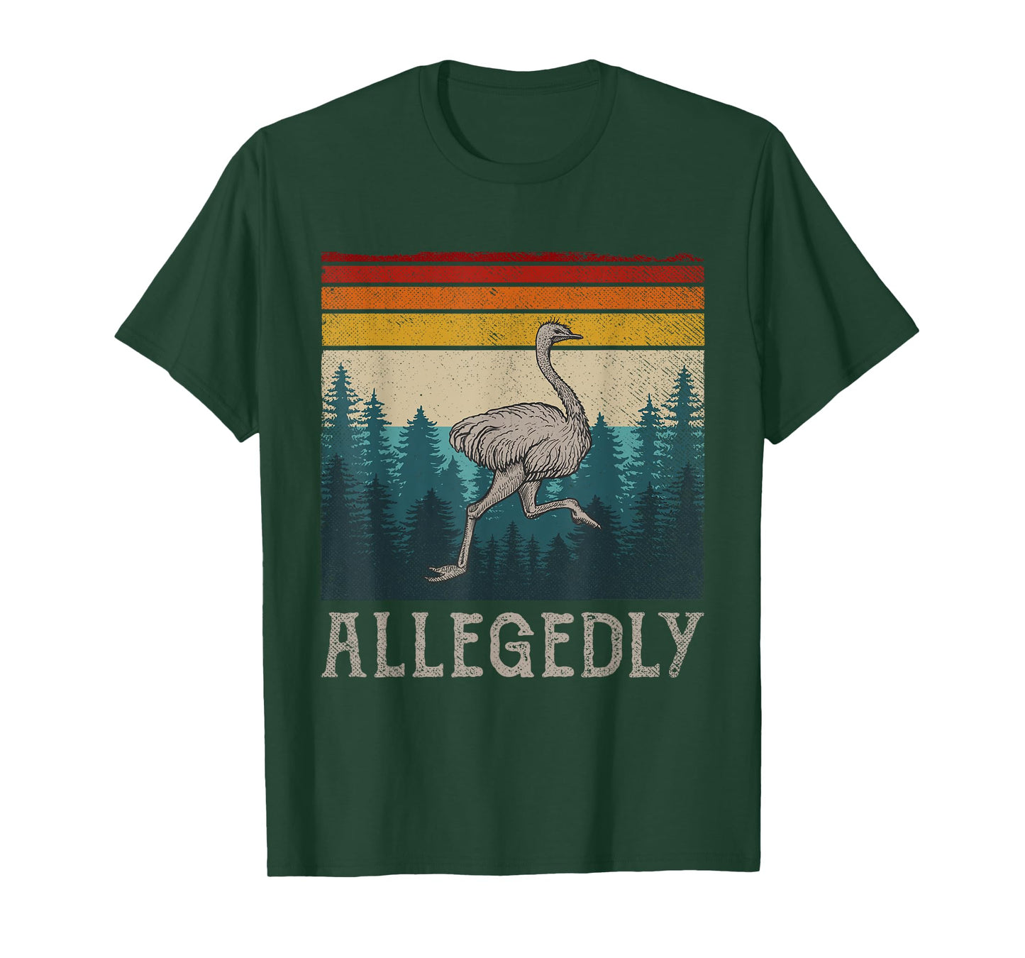 Vintage Retro Allegedly Ostrich Tee Funny Bird Lover T-Shirt
