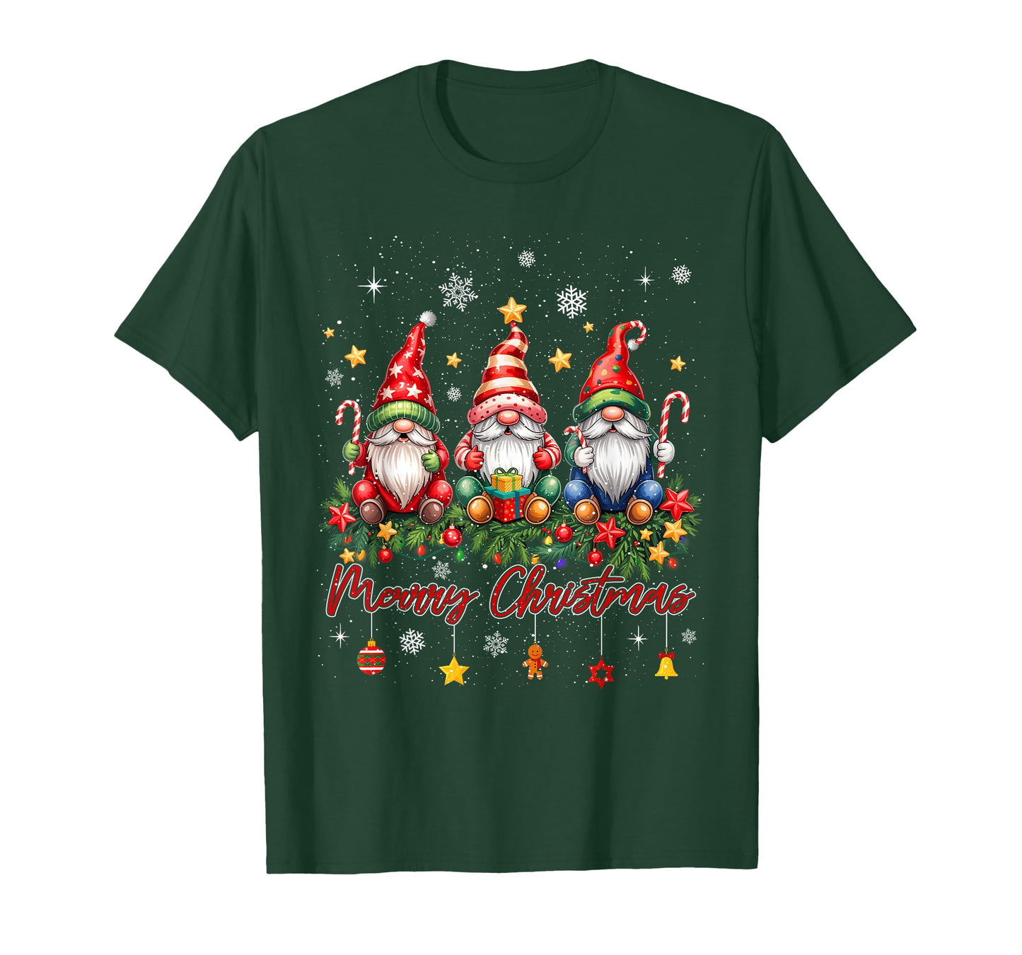 Merry Christmas Gnomes Family Candy Cane Holiday Xmas Pajama T-Shirt