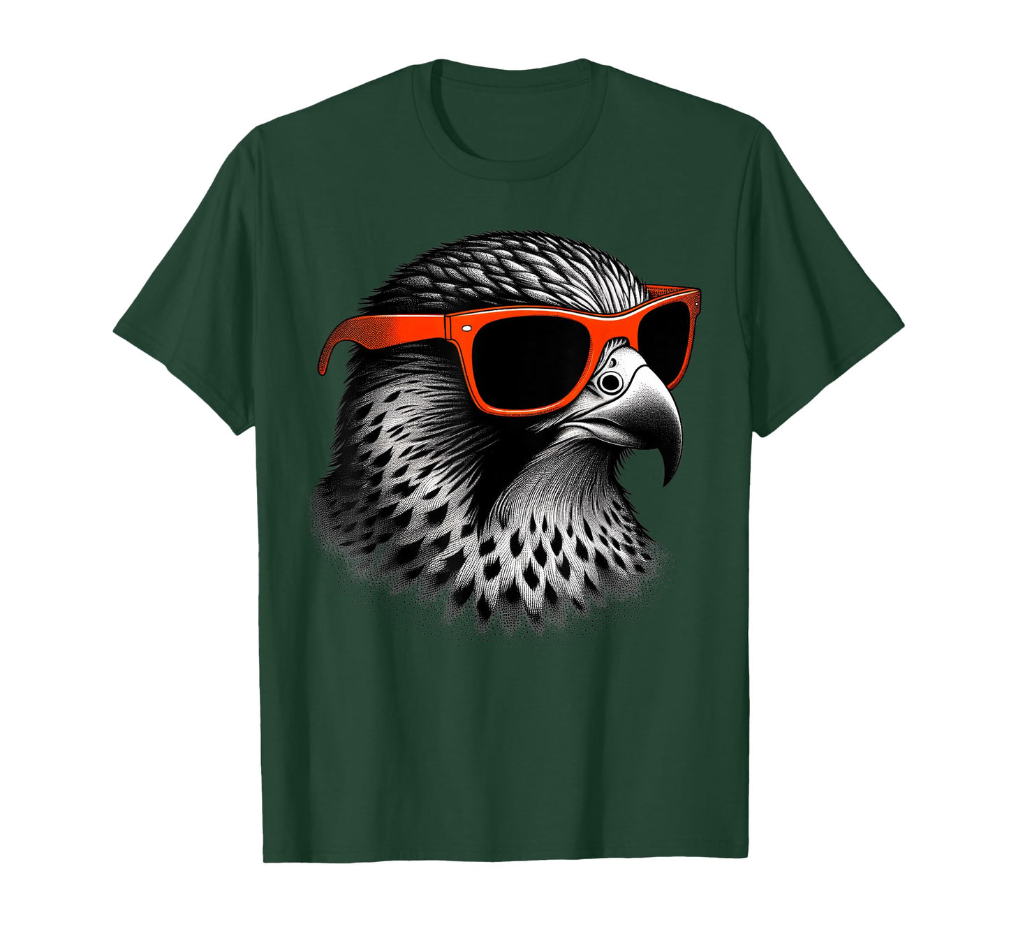 Cool Falcon Bird Wearing Sunglasses Graphic Art T-Shirt