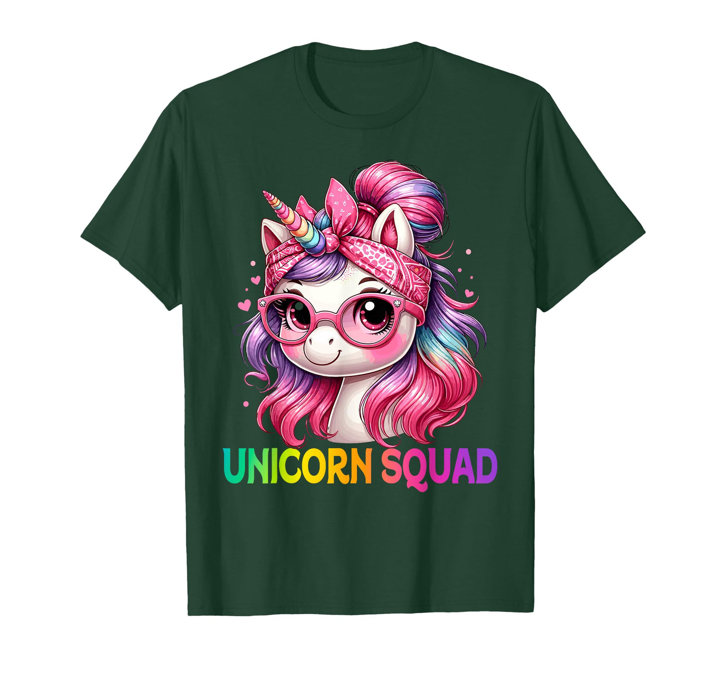 Unicorn Squad - Graceful Unicorn with leopard Bandana T-Shirt