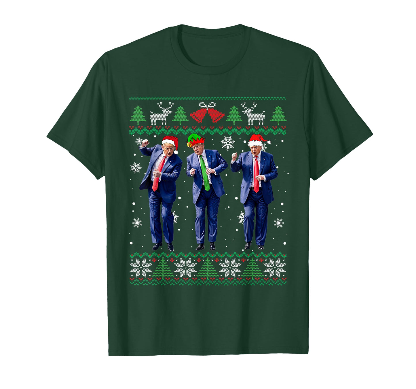 Funny Trump Dance Xmas President 47 USA Christmas Ugly T-Shirt
