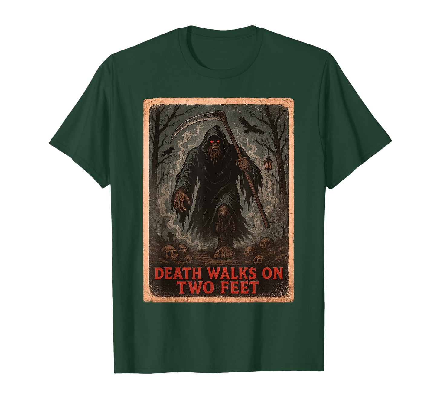 Grim Reaper Bigfoot - Funny Halloween Sasquatch Poster T-Shirt