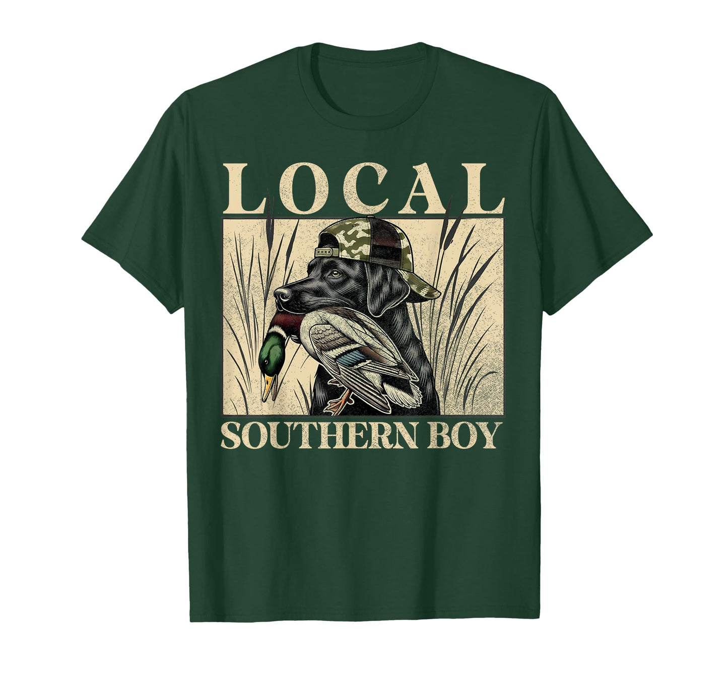 Local Southern Boy Duck Hunting Black Lab Outdoor Vintage T-Shirt