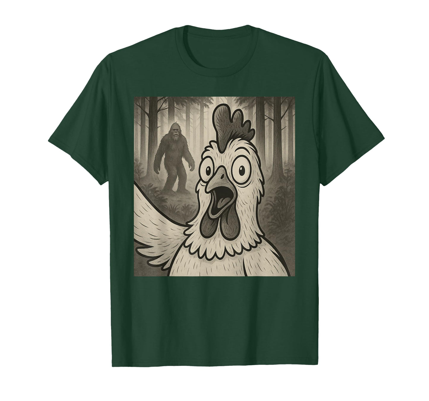 Chicken Selfie With Bigfoot Sasquatch Funny T-Shirt