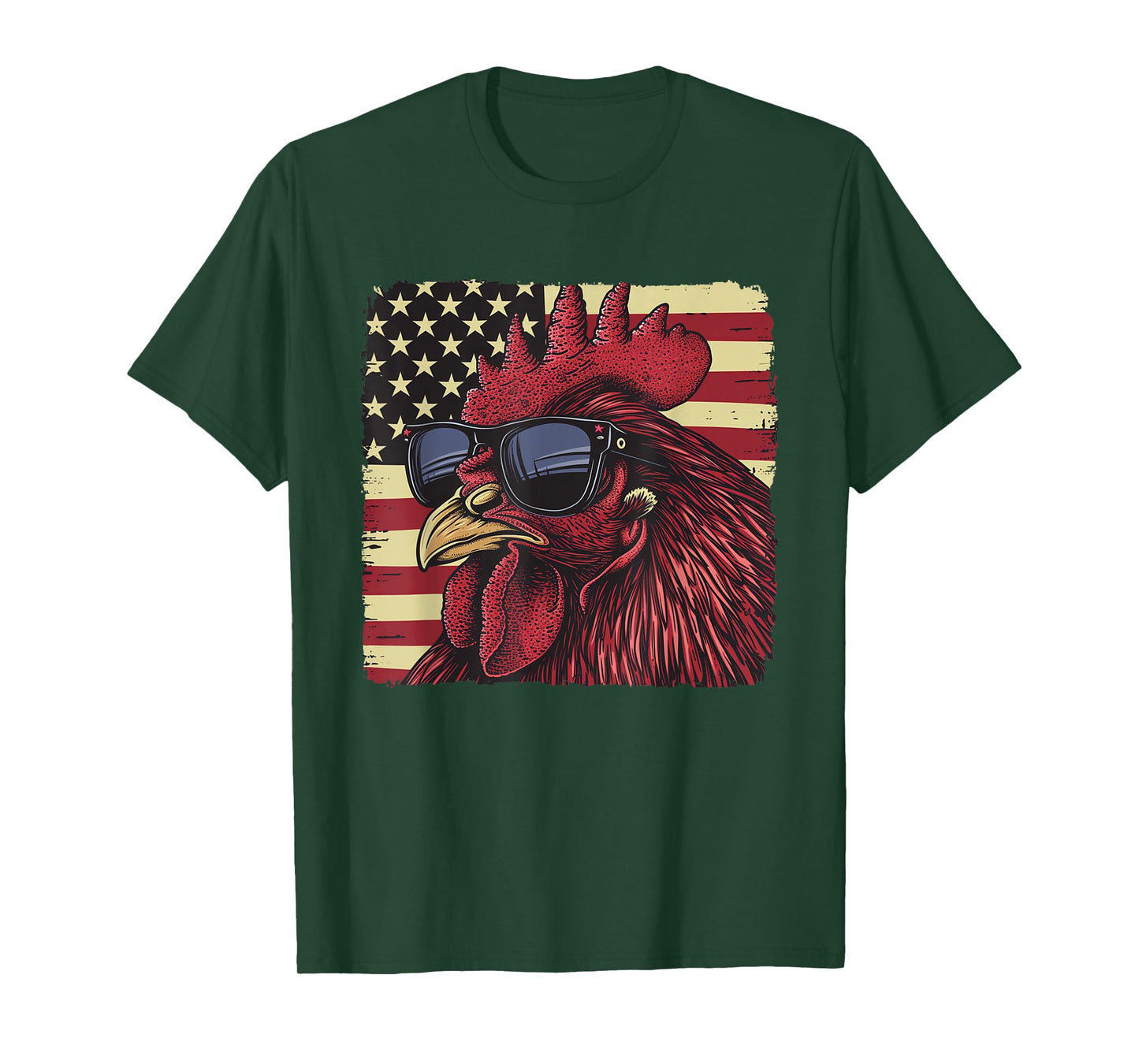Chicken USA Patriotic TShirt Fourth of July Men Women T-Shirt