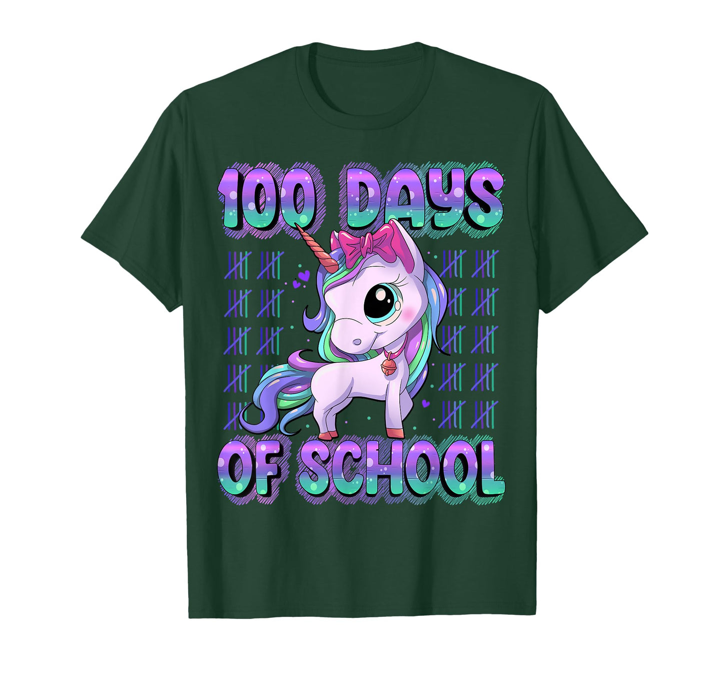 100 Magical Day of School Unicorn Shirts 100 Days Smarter Unisex Kids School Shirt Black Short Sleeve T-Shirt Small