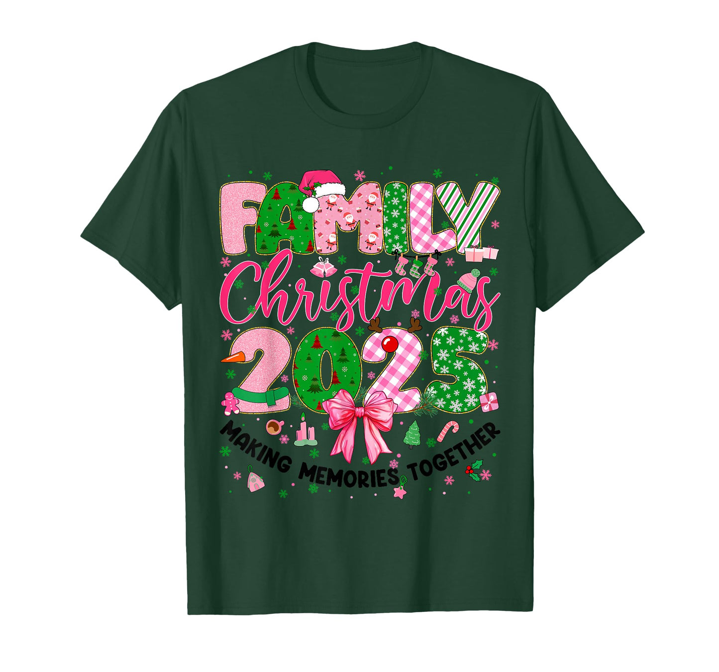 Family Christmas 2025 Matching Tee Xmas Pajamas Girl Women T-Shirt