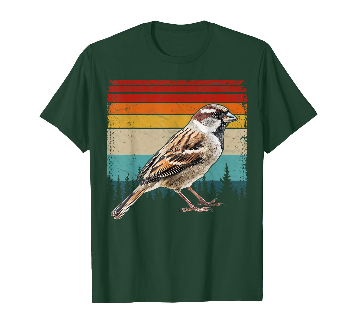 Sparrow Vintage Distressed Retro Style Cool Sparrow Bird T-Shirt