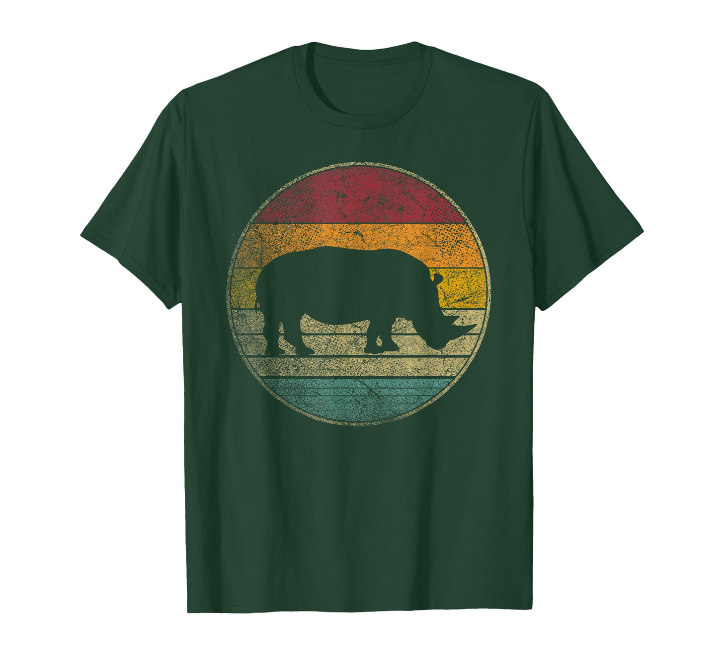 Rhino Rhinoceros Vintage Distressed Retro Style 70s 80s T-Shirt