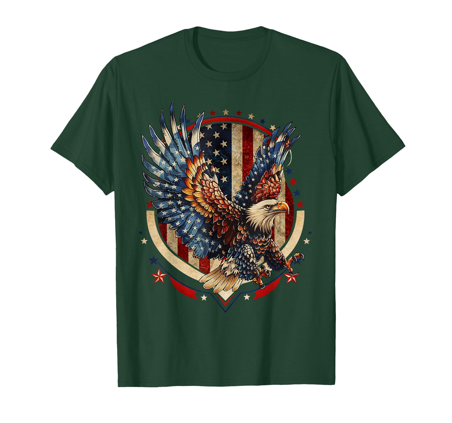 American Bald Eagle USA Flag Patriotic Eagle 4th of July Women Kids Men T-Shirt