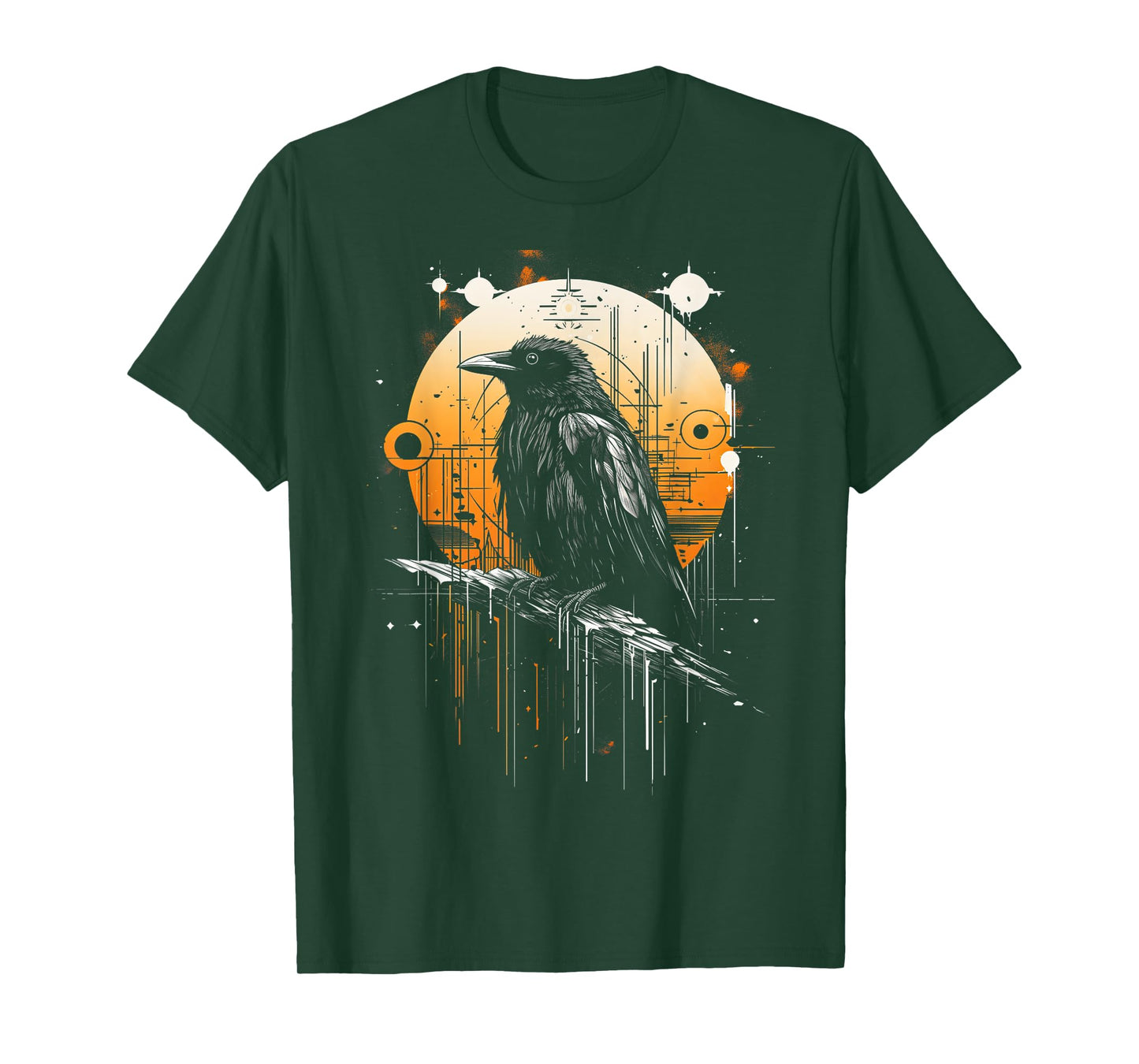 Raven Crow Dark Bird Witchcraft Omens Midnight T-Shirt