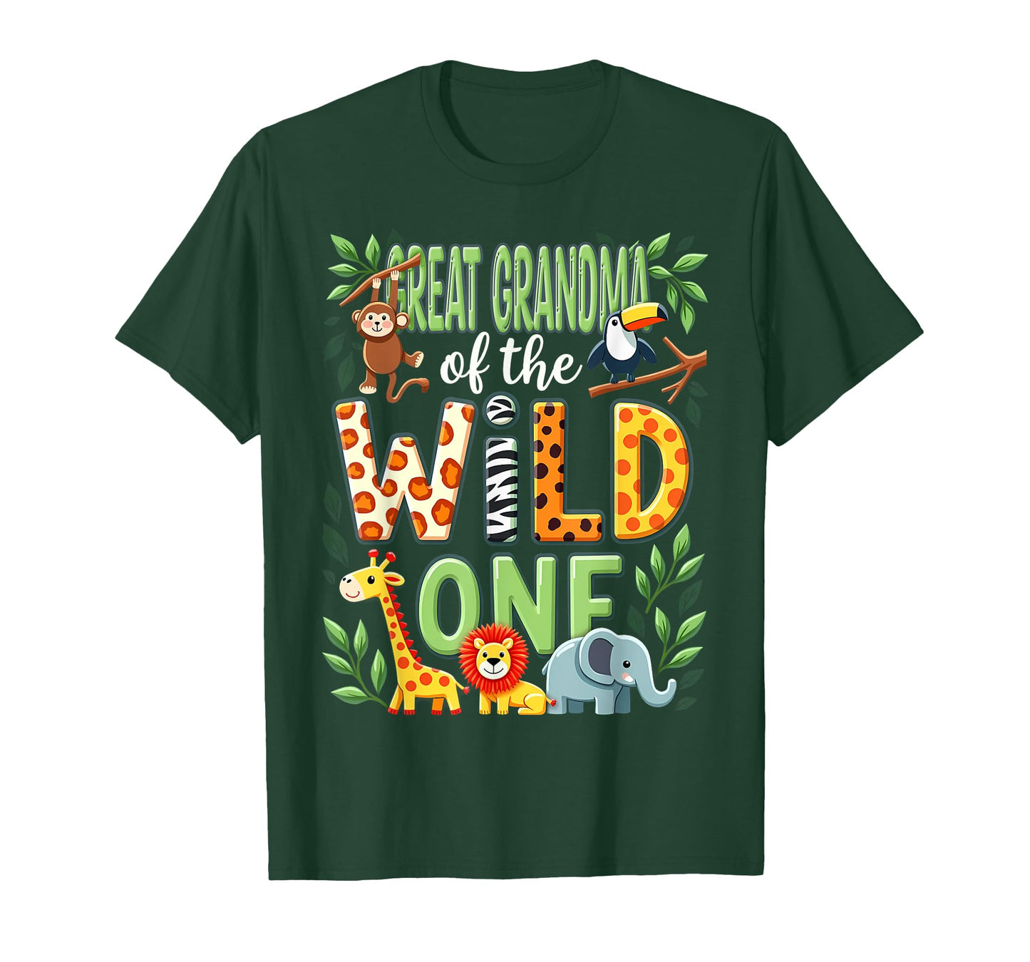 1st Birthday Safari Zoo Great Grandma Of The Wild One T-Shirt