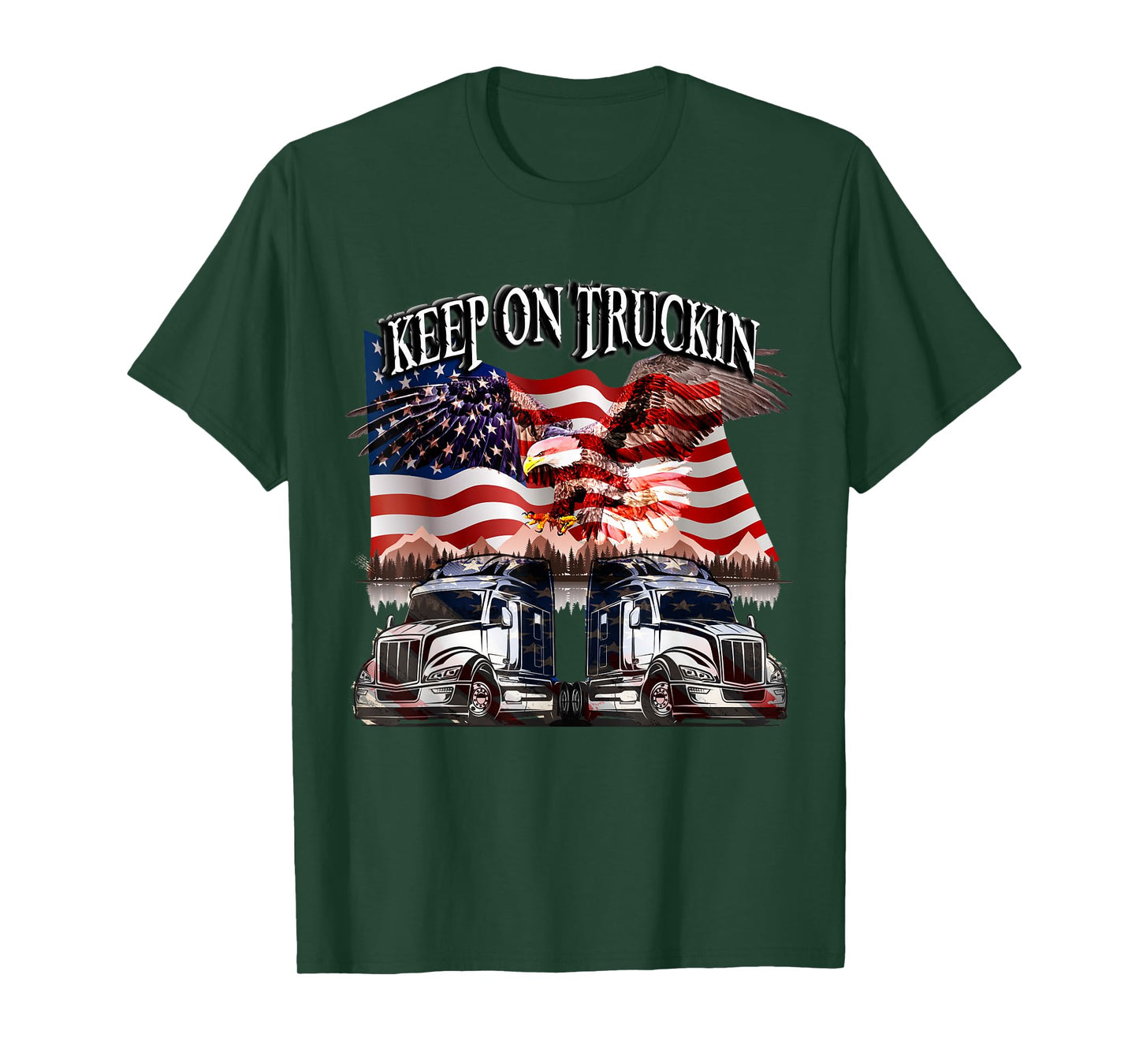 Keep on Truckin. Eagle USA Flag Design T-Shirt