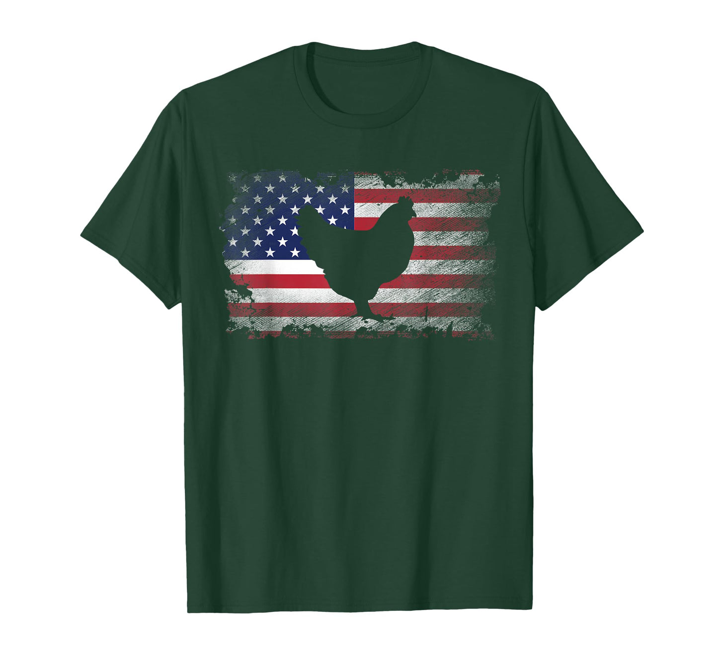 Patriotic Chicken American Flag Cool Chicken Lover Gift Women Kids Men T-Shirt
