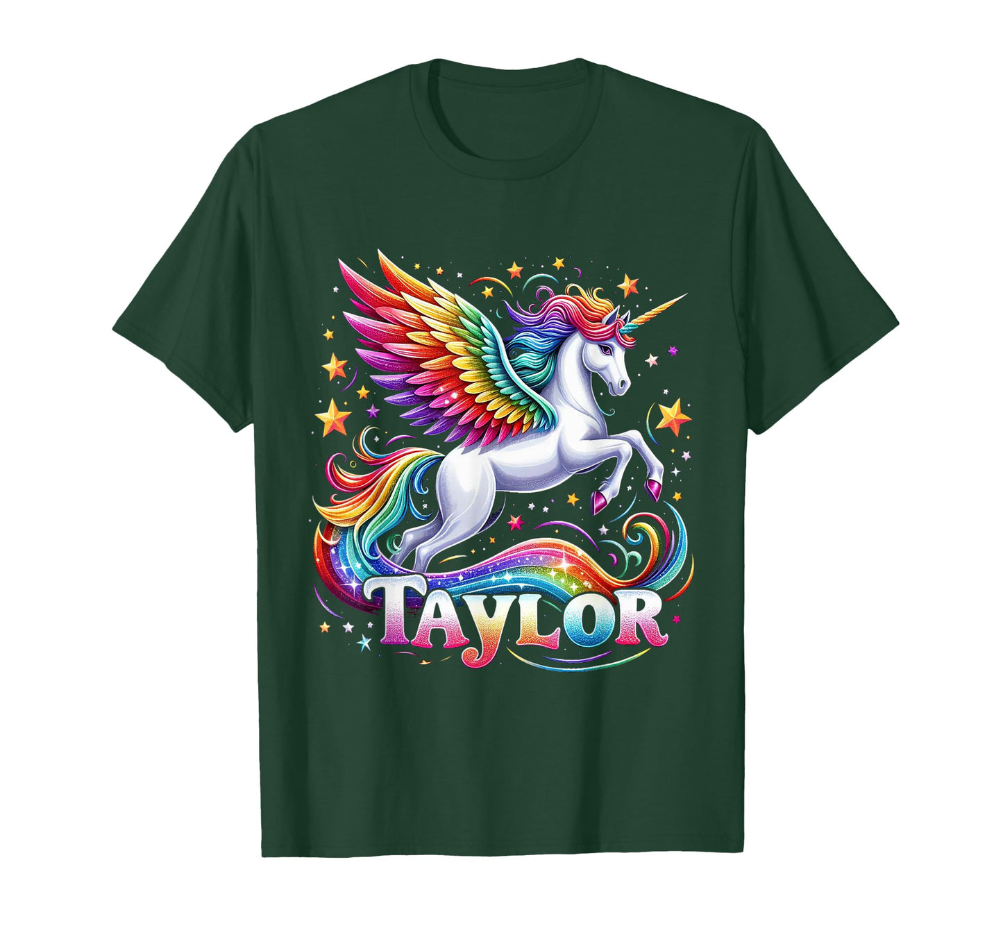 Girl Retro Taylor First Name Personalized Groovy 80's T-Shirt