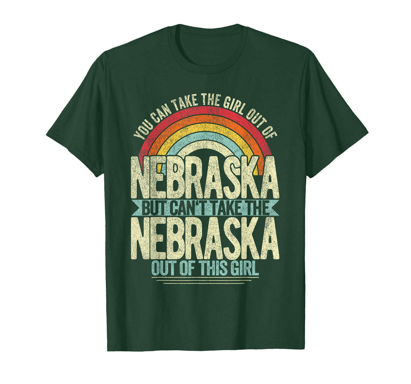 Retro Girl Out Of Nebraska Hometown Home Nebraska T-Shirt