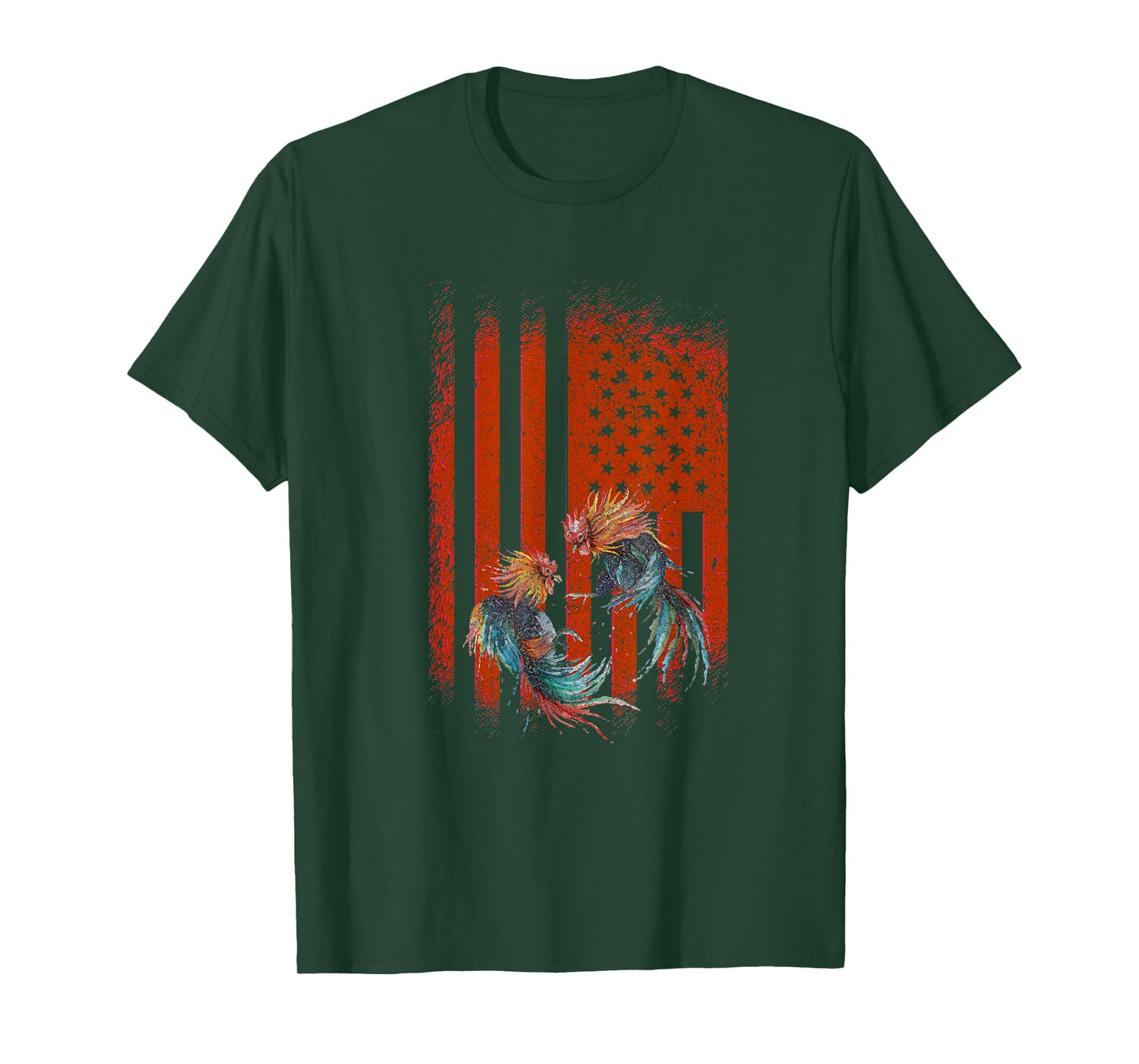 USA American Flag Cockfighter Game Fowl Cockfighting Rooster T-Shirt