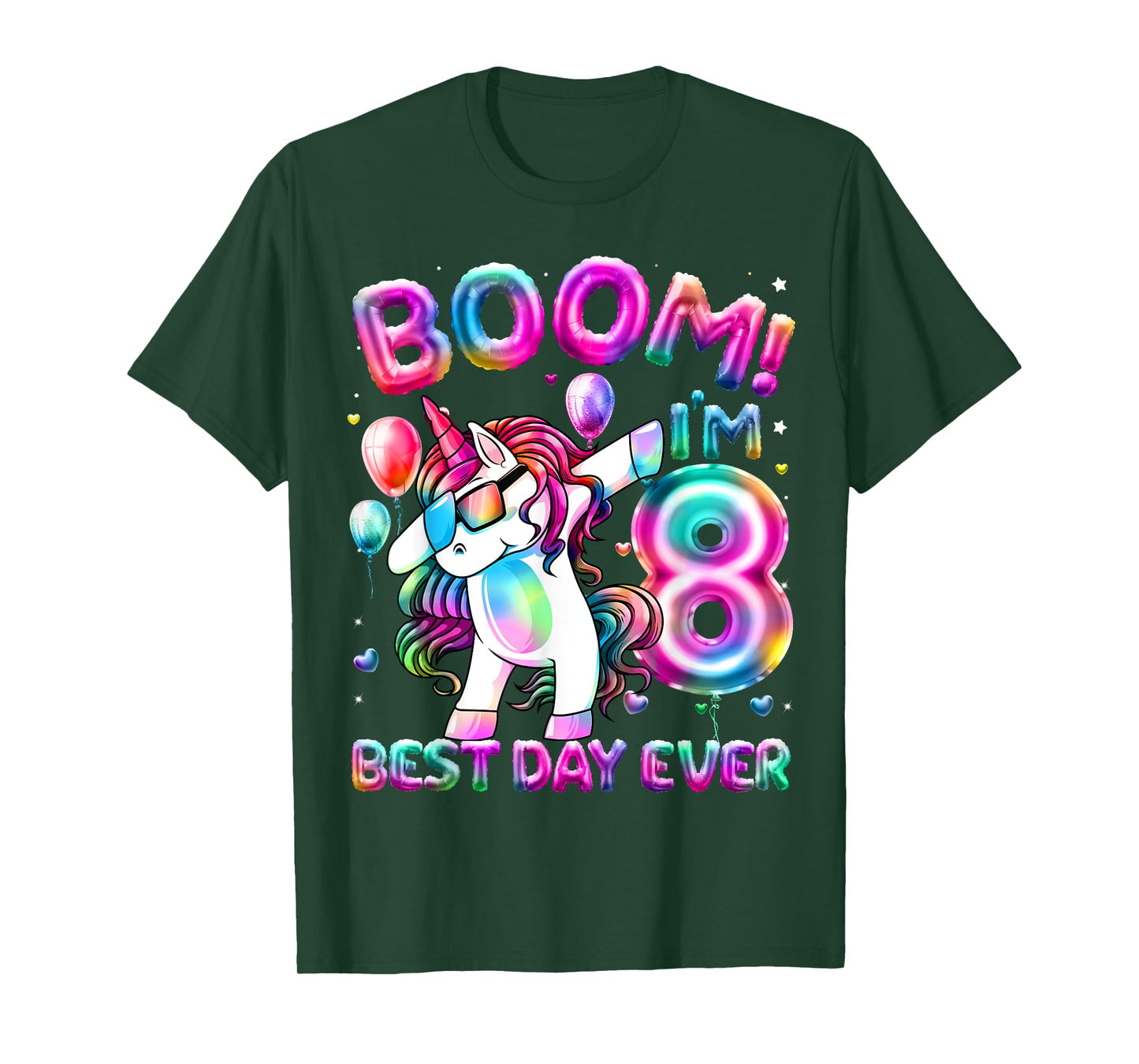8 Years Old Dabbing Unicorn Gifts 8th Birthday Girl Party T-Shirt